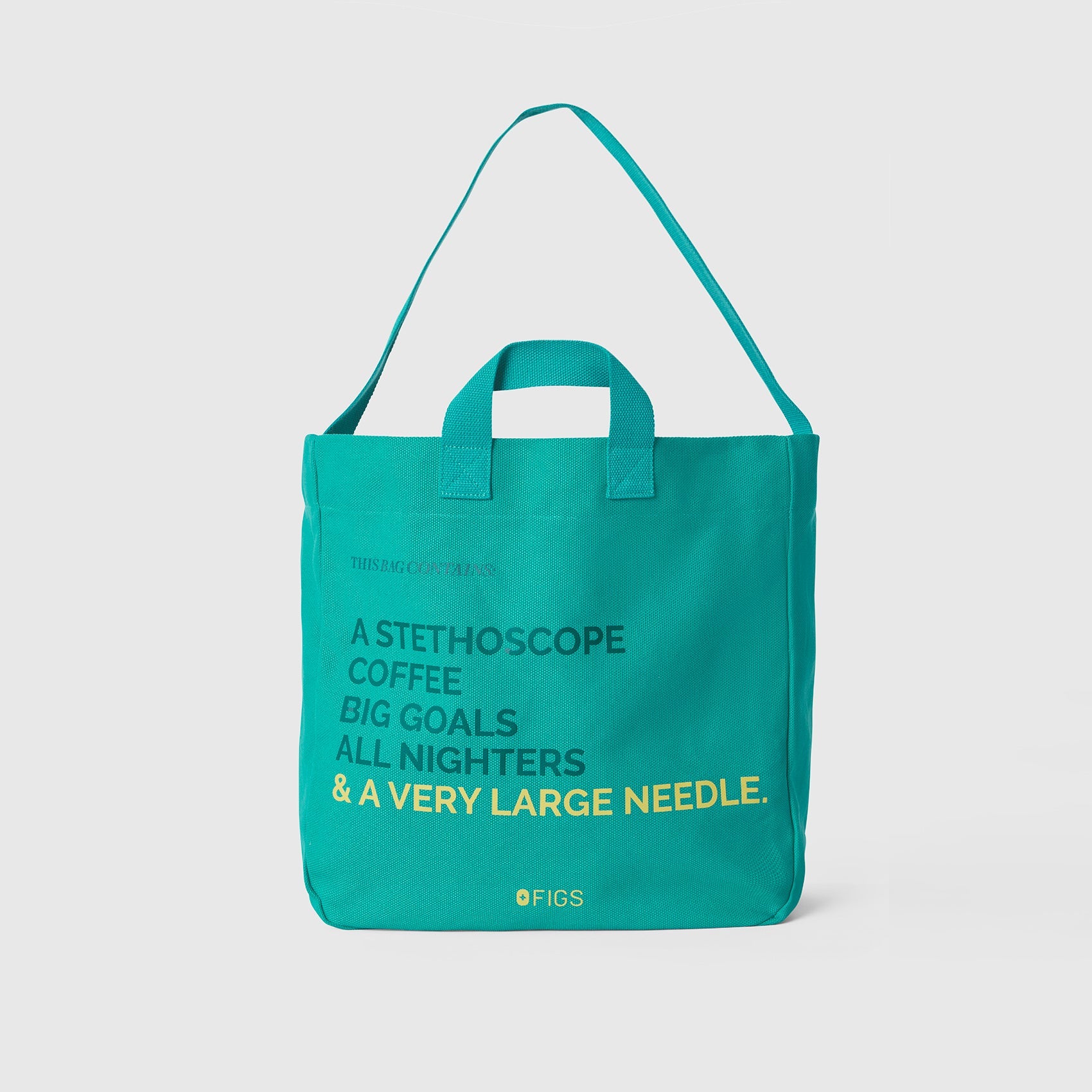A Very Large Needle Canvas Tote - Lagoon