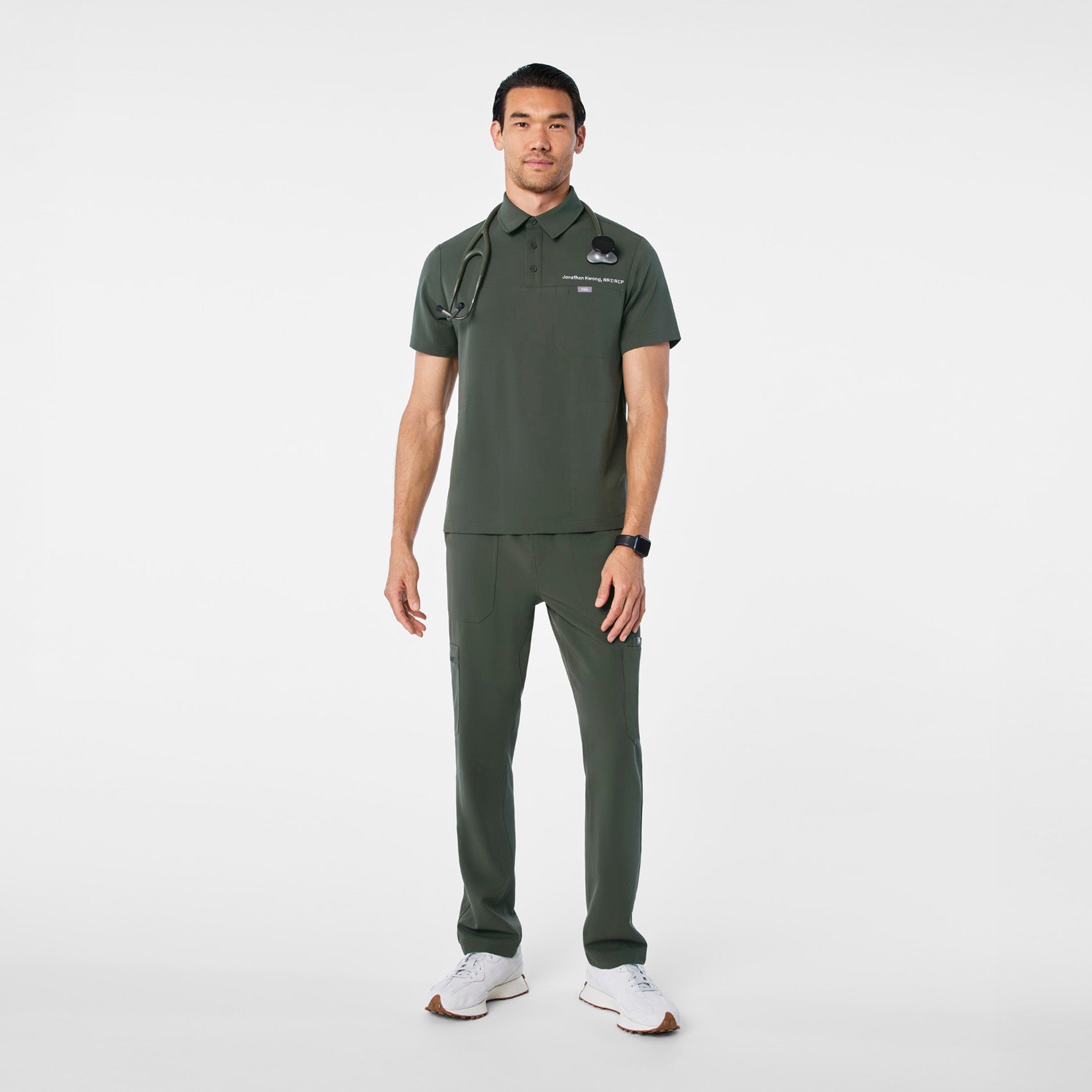 Eugene Polo Scrub Top - Moss