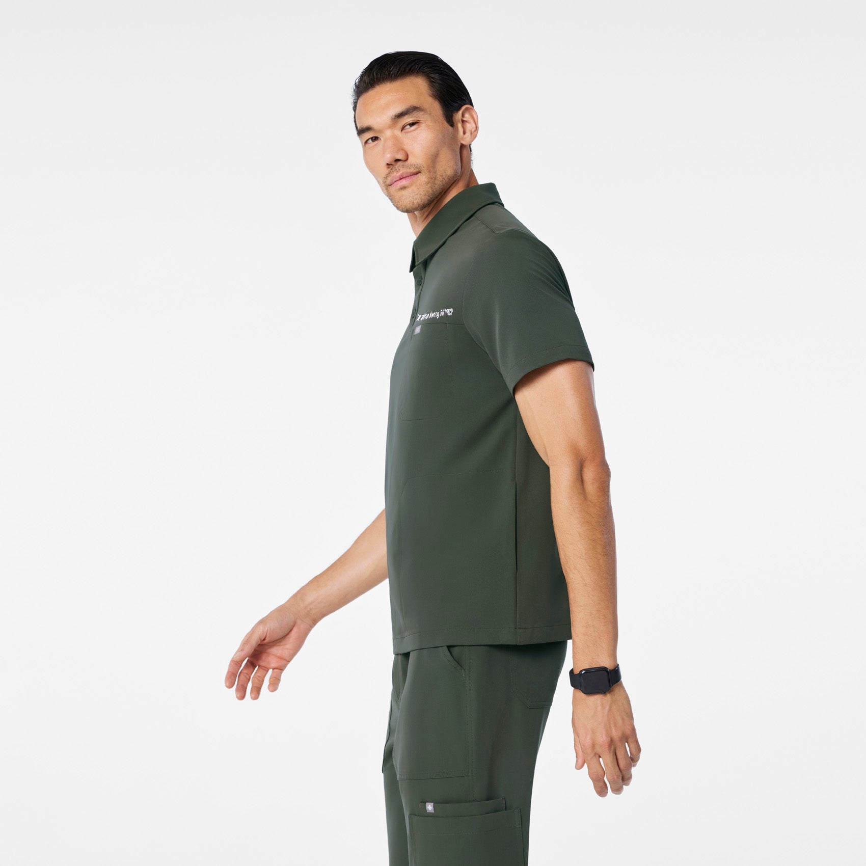 Eugene Polo Scrub Top - Moss