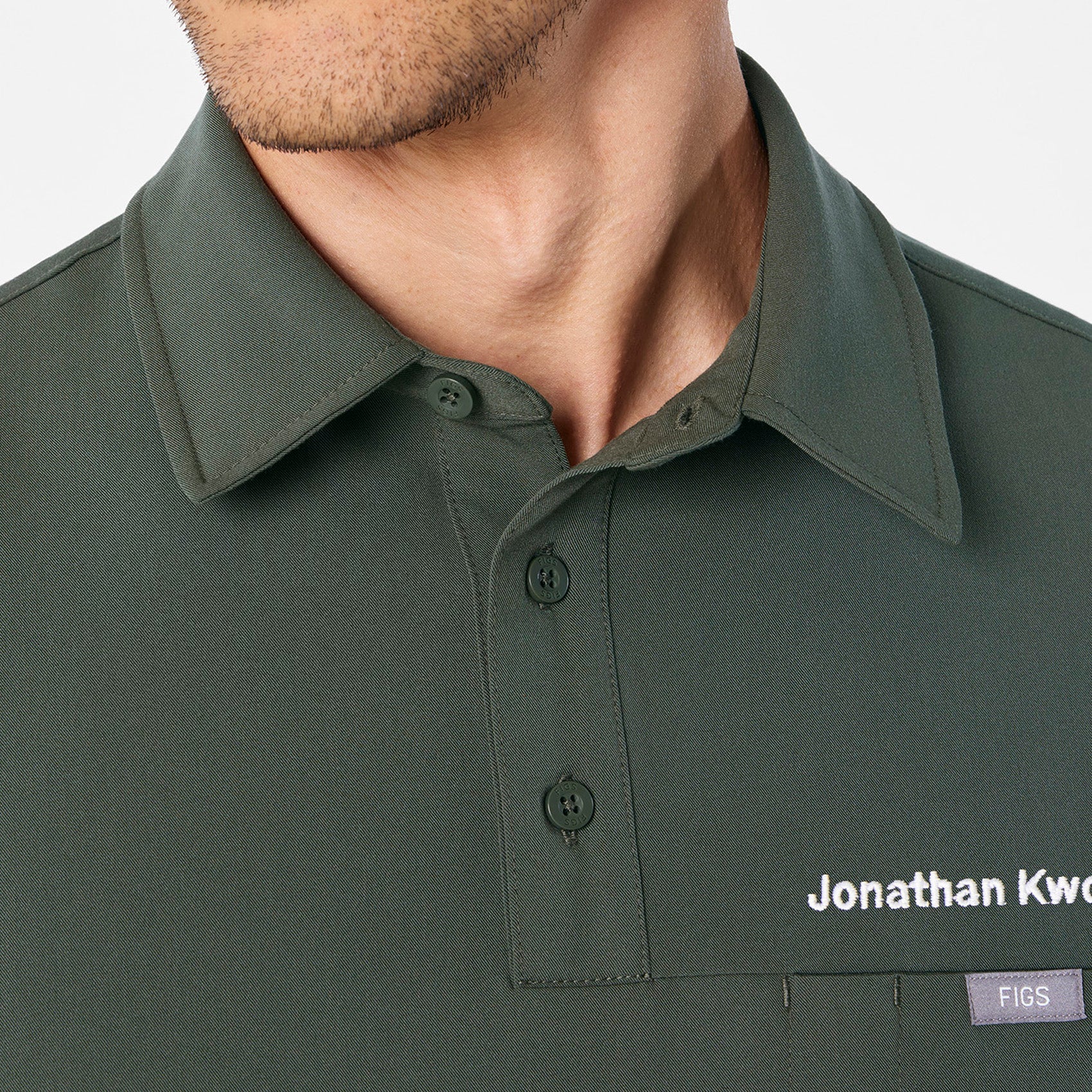 Eugene Polo Scrub Top - Moss