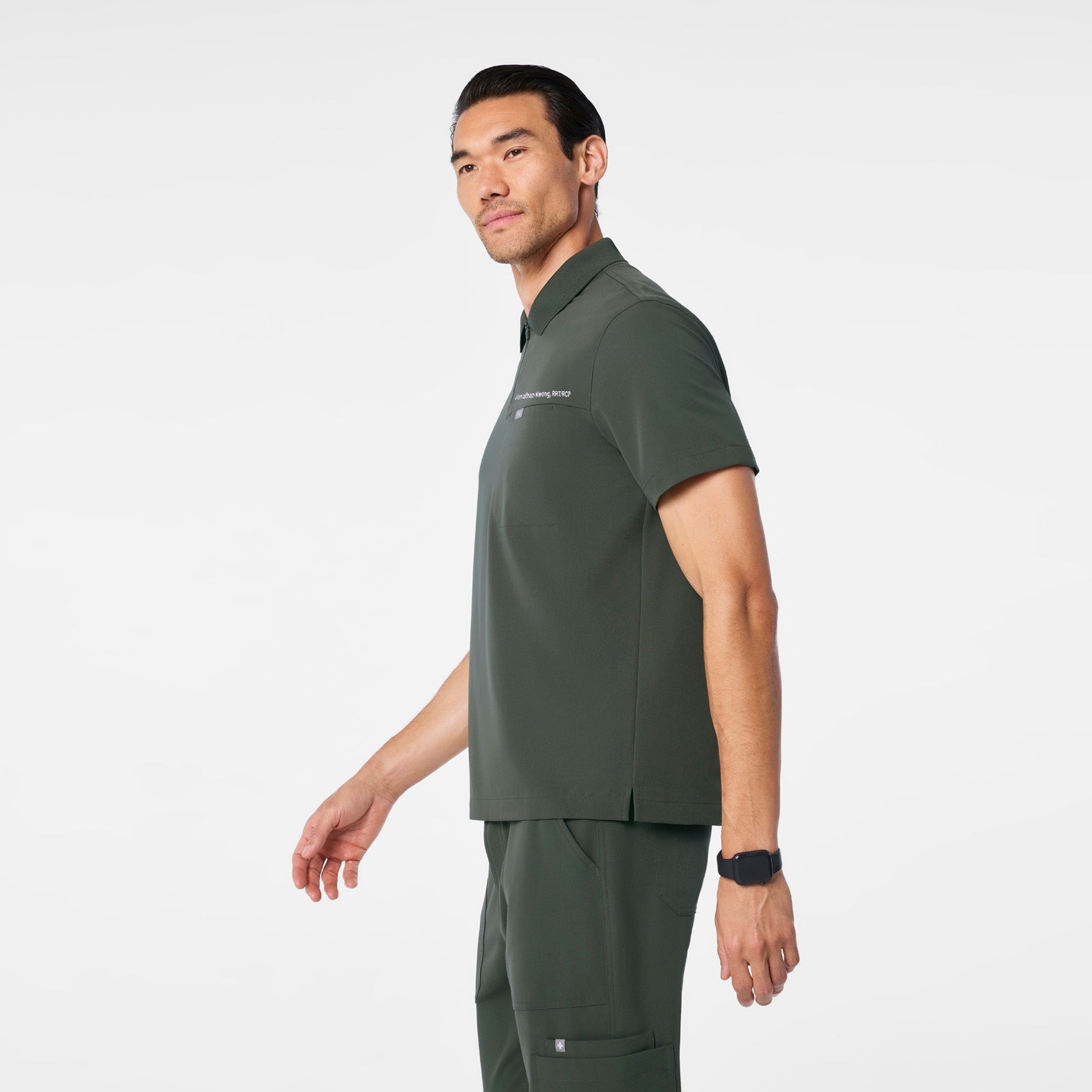 Jasper Polo Scrub Top - Moss
