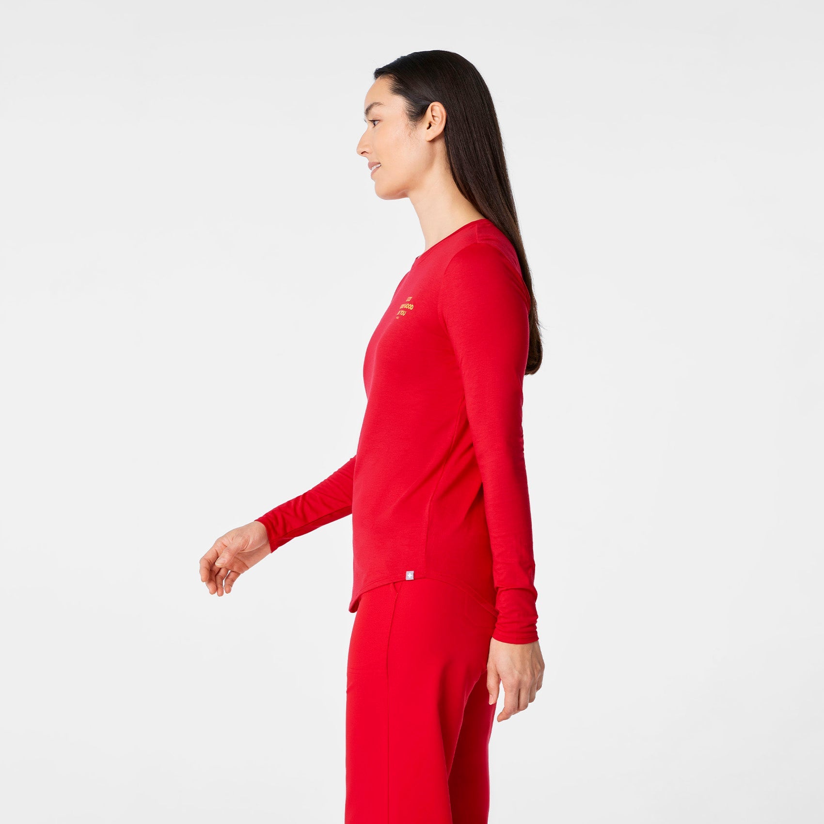 Luck Looks Good on You Long-Sleeve Underscrub - Pop Red
