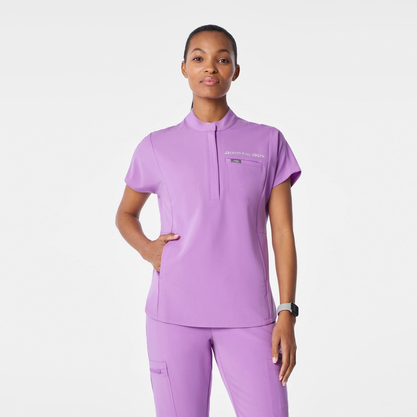 Montex Relaxed Scrub Top - Wild Iris