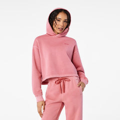 Hayden Vintage Wash Cropped Hoodie Sweatshirt - Berrywood
