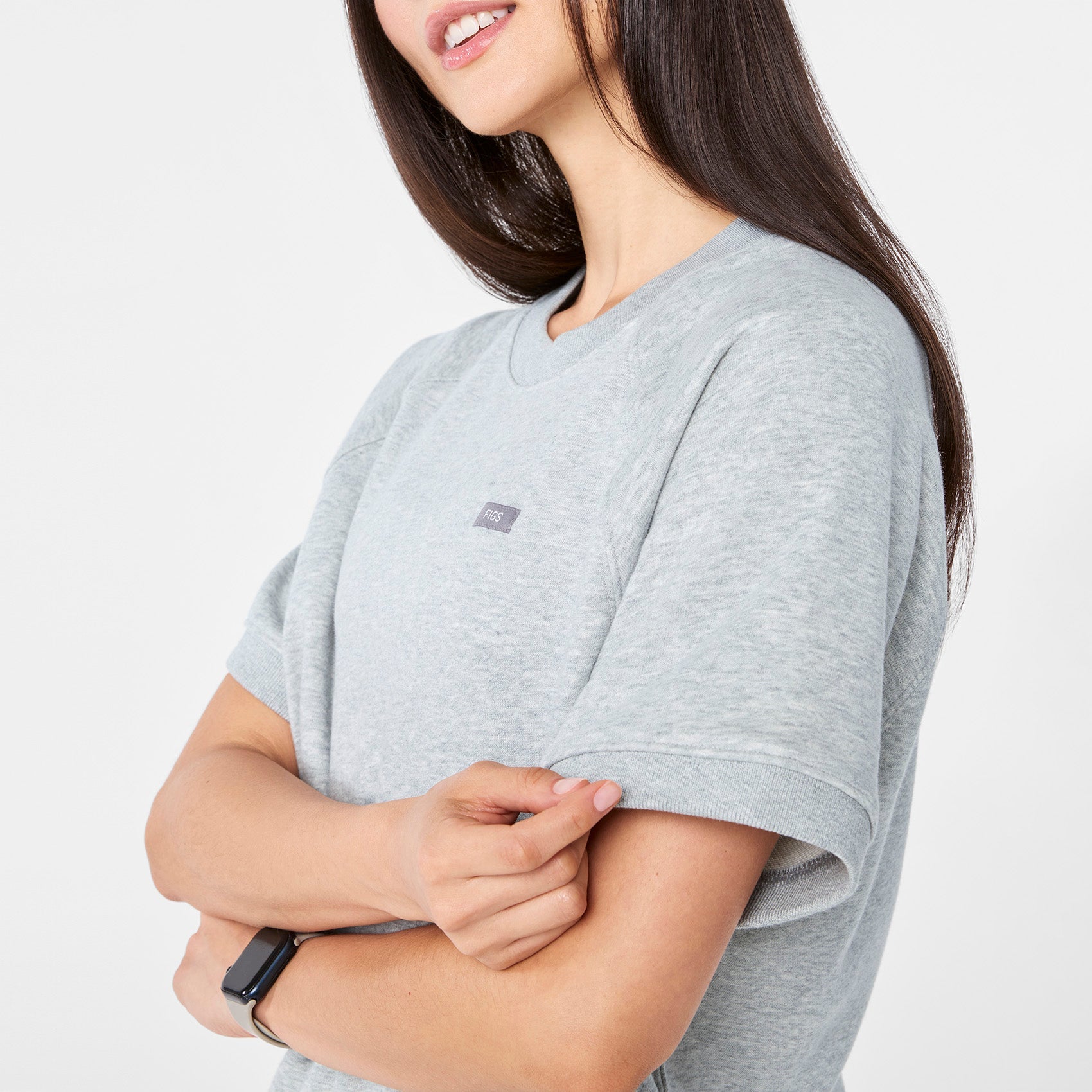 Evelyn Short-Sleeve Sweatshirt - Heather Grey