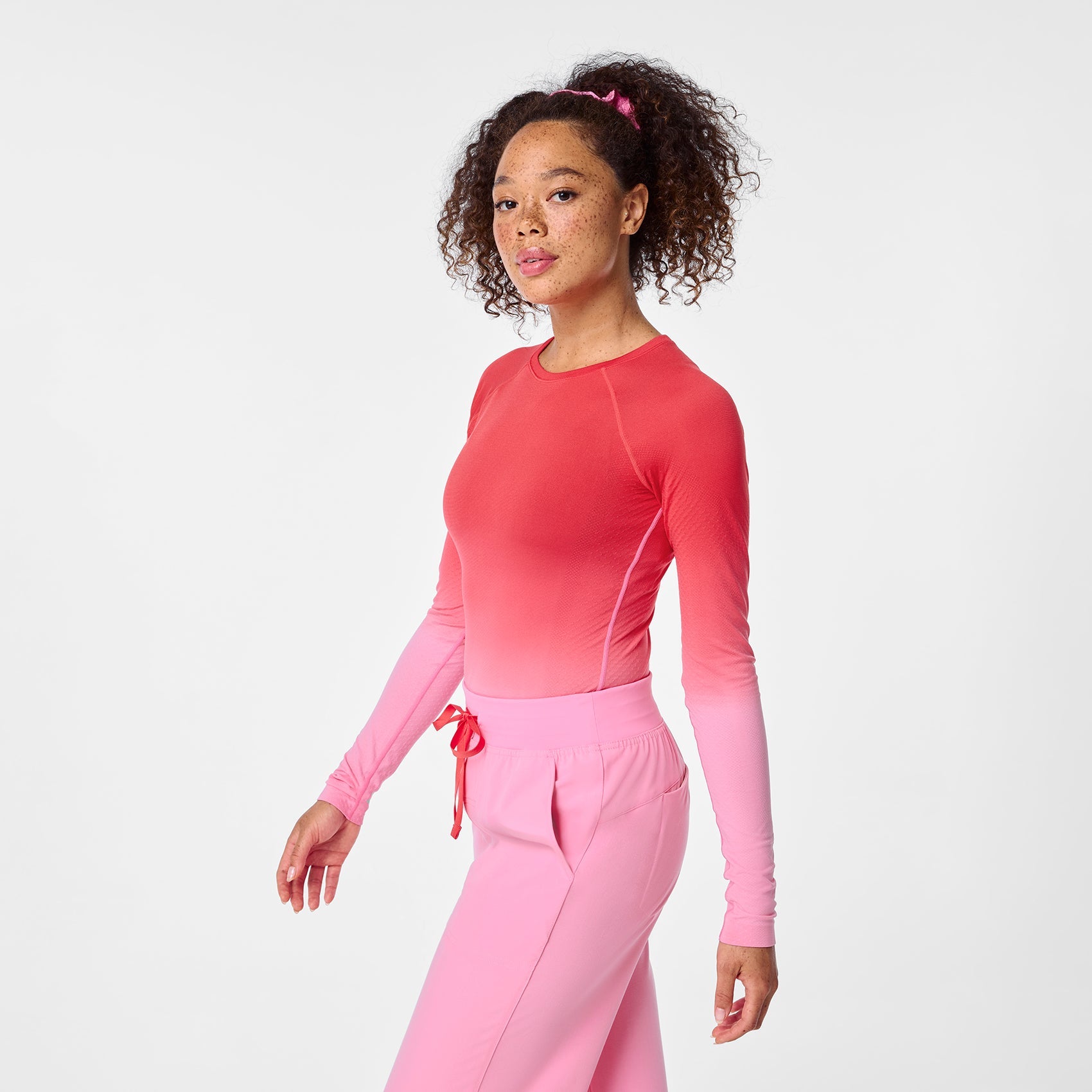 Salta Ombre Long-Sleeve Underscrub - Ombre Sunrise Pink