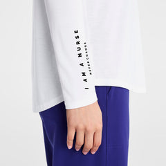 I Am a Nurse Long-Sleeve Underscrub - Optic White
