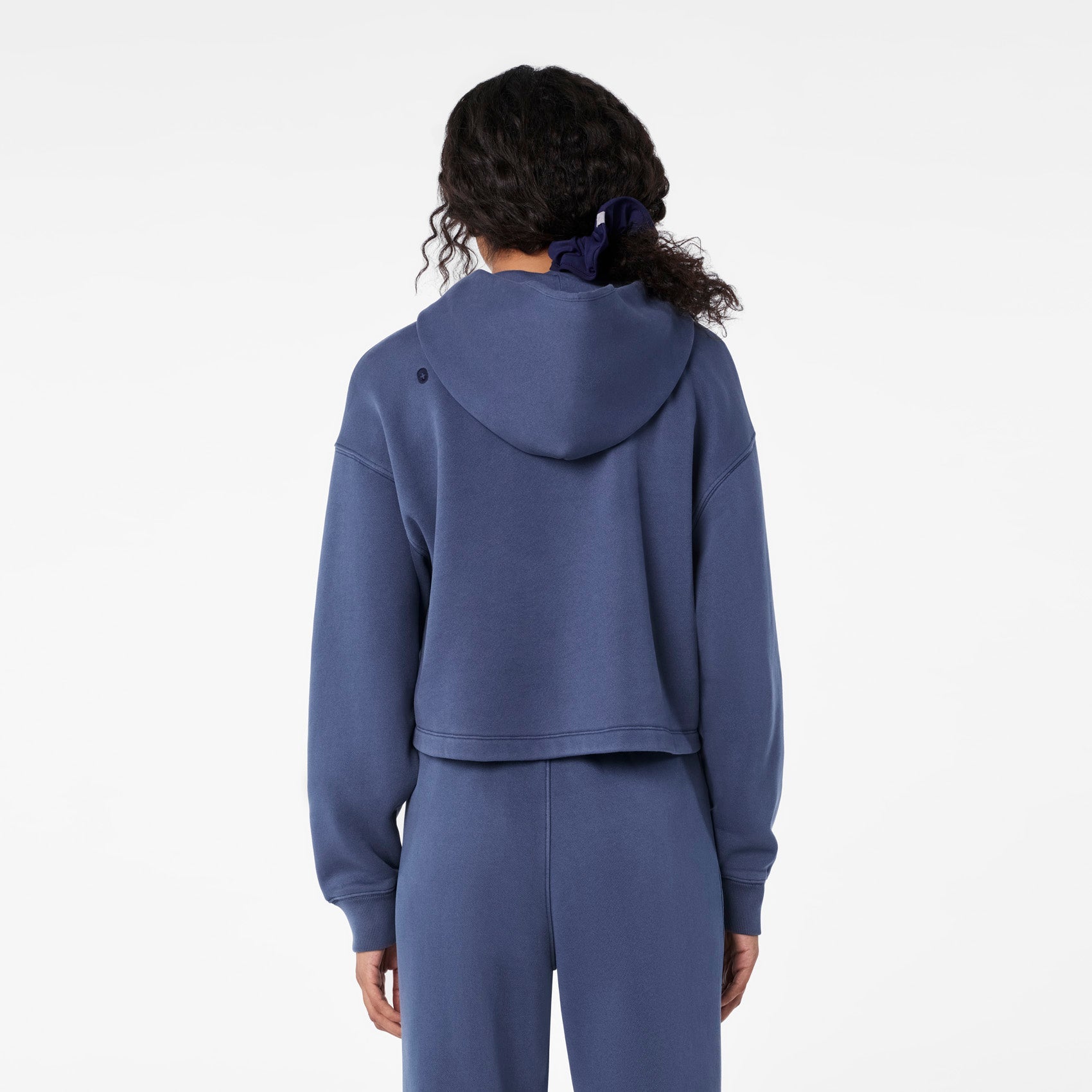 Hayden Vintage Wash Cropped Hoodie Sweatshirt - Quiet Navy