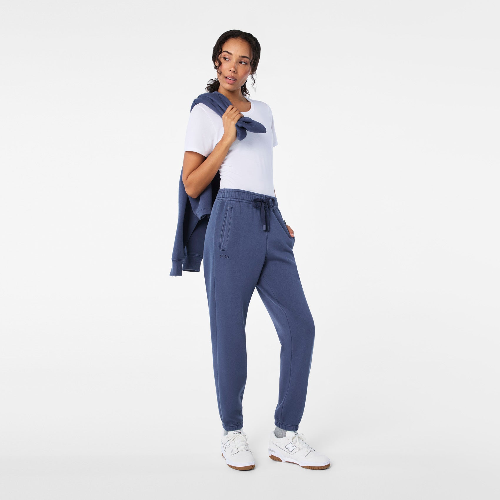 Hayden Vintage Wash Jogger Sweatpants - Quiet Navy