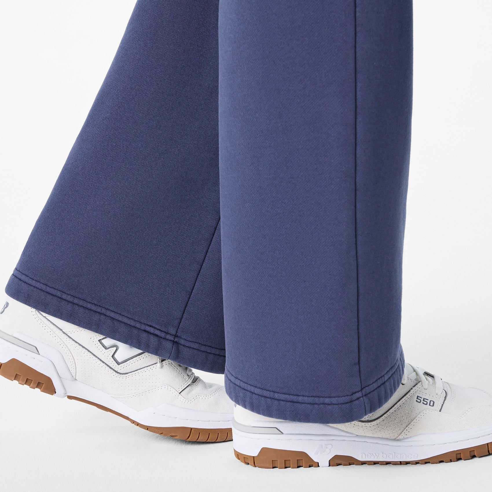 Hayden Vintage Wash Wide-Leg Sweatpants - Quiet Navy