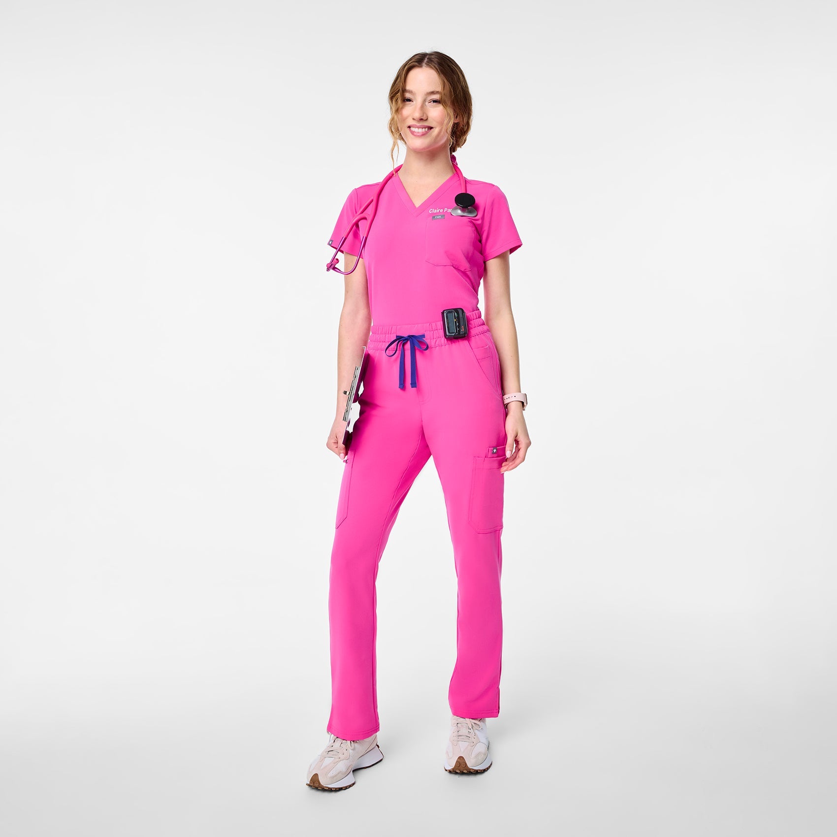 Dowa High-Rise Straight-Leg Scrub Pant - Rapid Response Pink