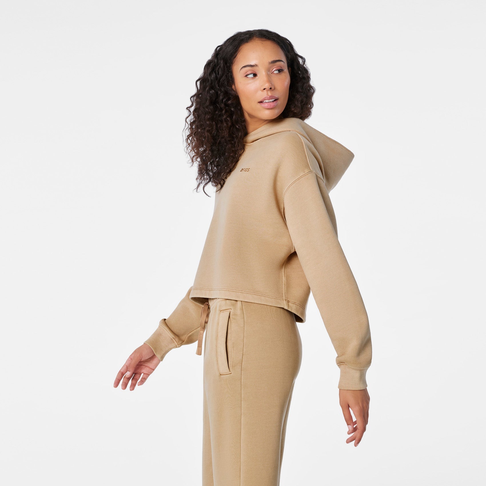 Hayden Vintage Wash Cropped Hoodie Sweatshirt - Sequoia