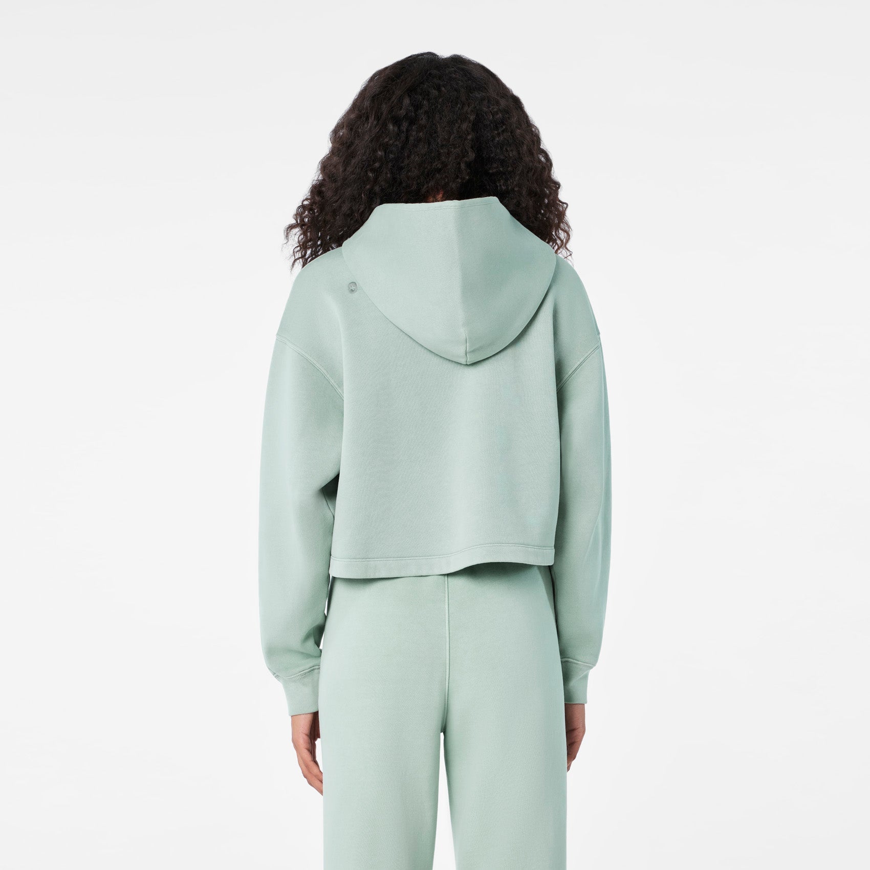 Hayden Vintage Wash Cropped Hoodie Sweatshirt - Soft Sage
