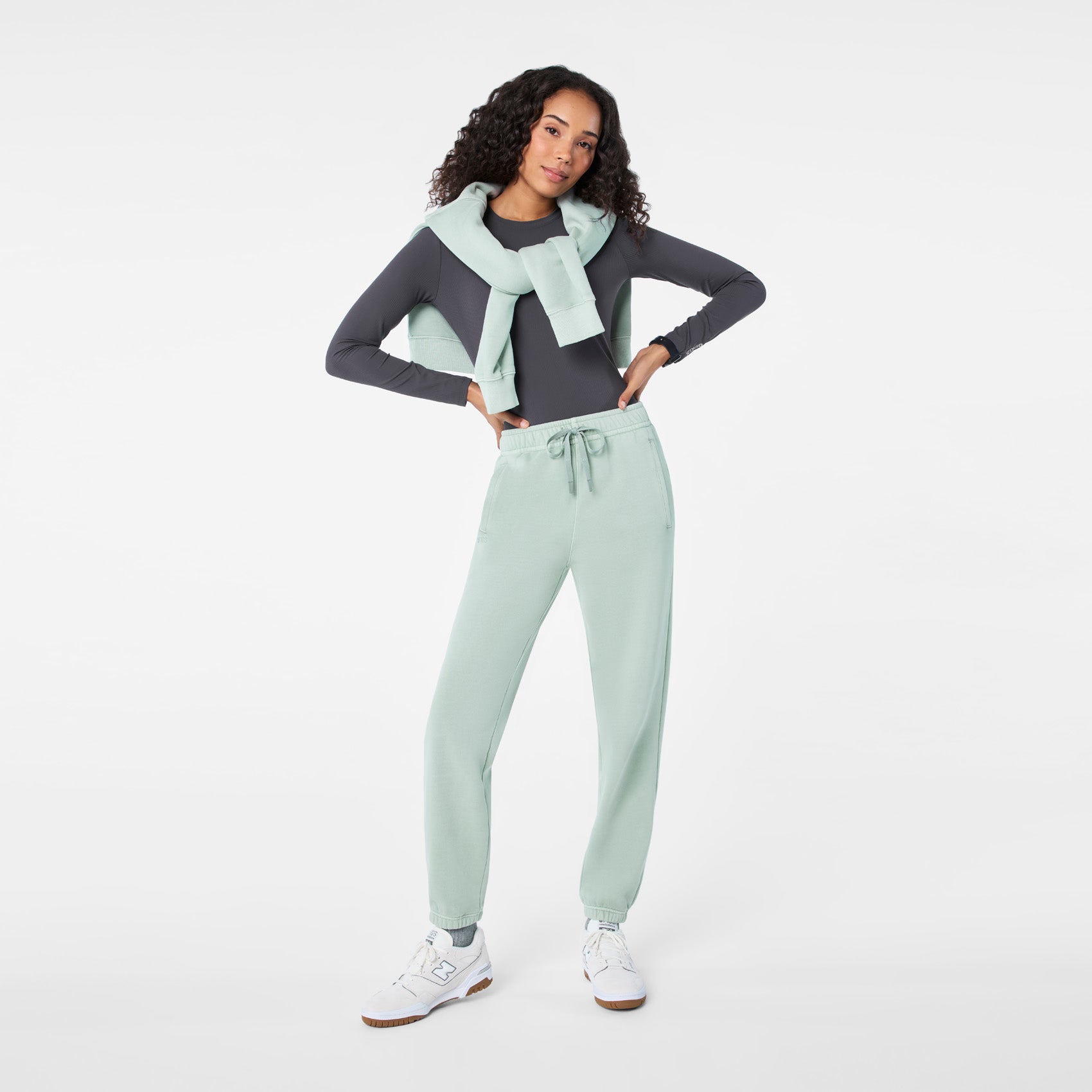 Hayden Vintage Wash Jogger Sweatpants - Soft Sage