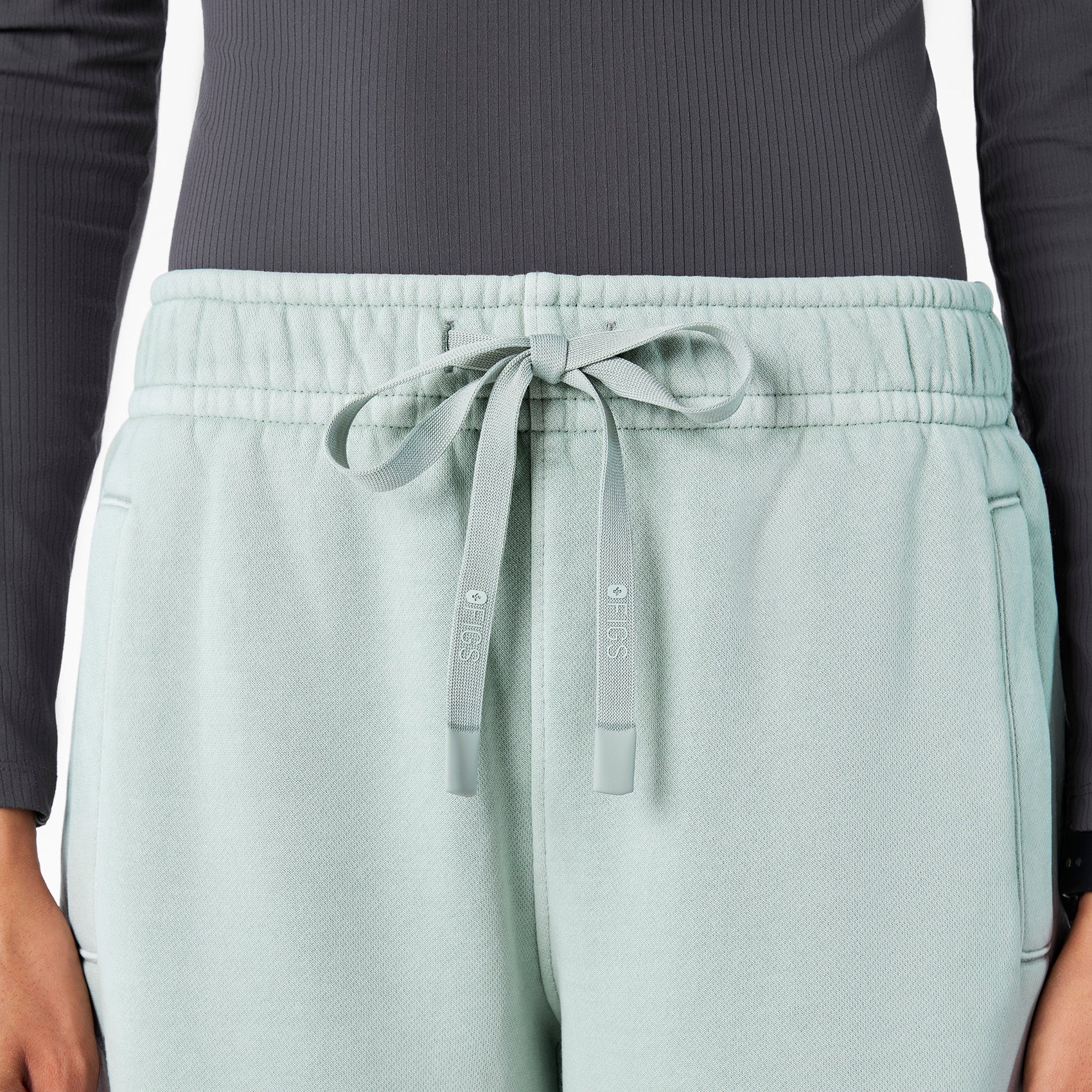 Hayden Vintage Wash Wide-Leg Sweatpants - Soft Sage