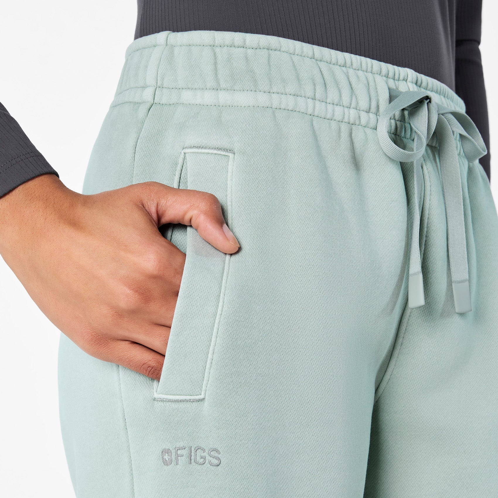 Hayden Vintage Wash Wide-Leg Sweatpants - Soft Sage
