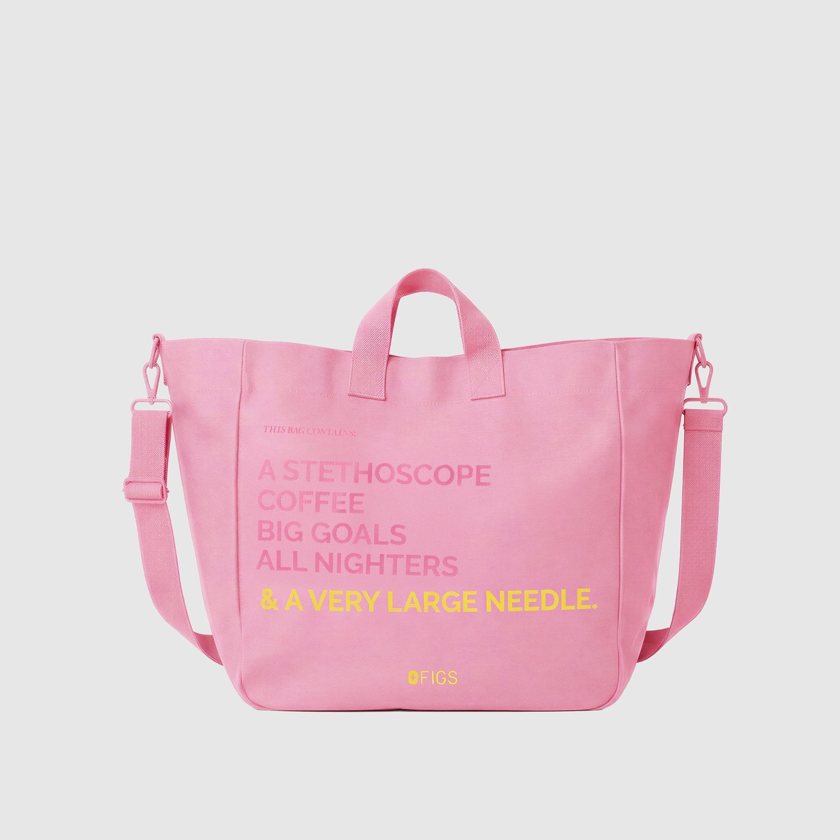 A Very Large Needle Detachable Strap Tote - Sunrise Pink