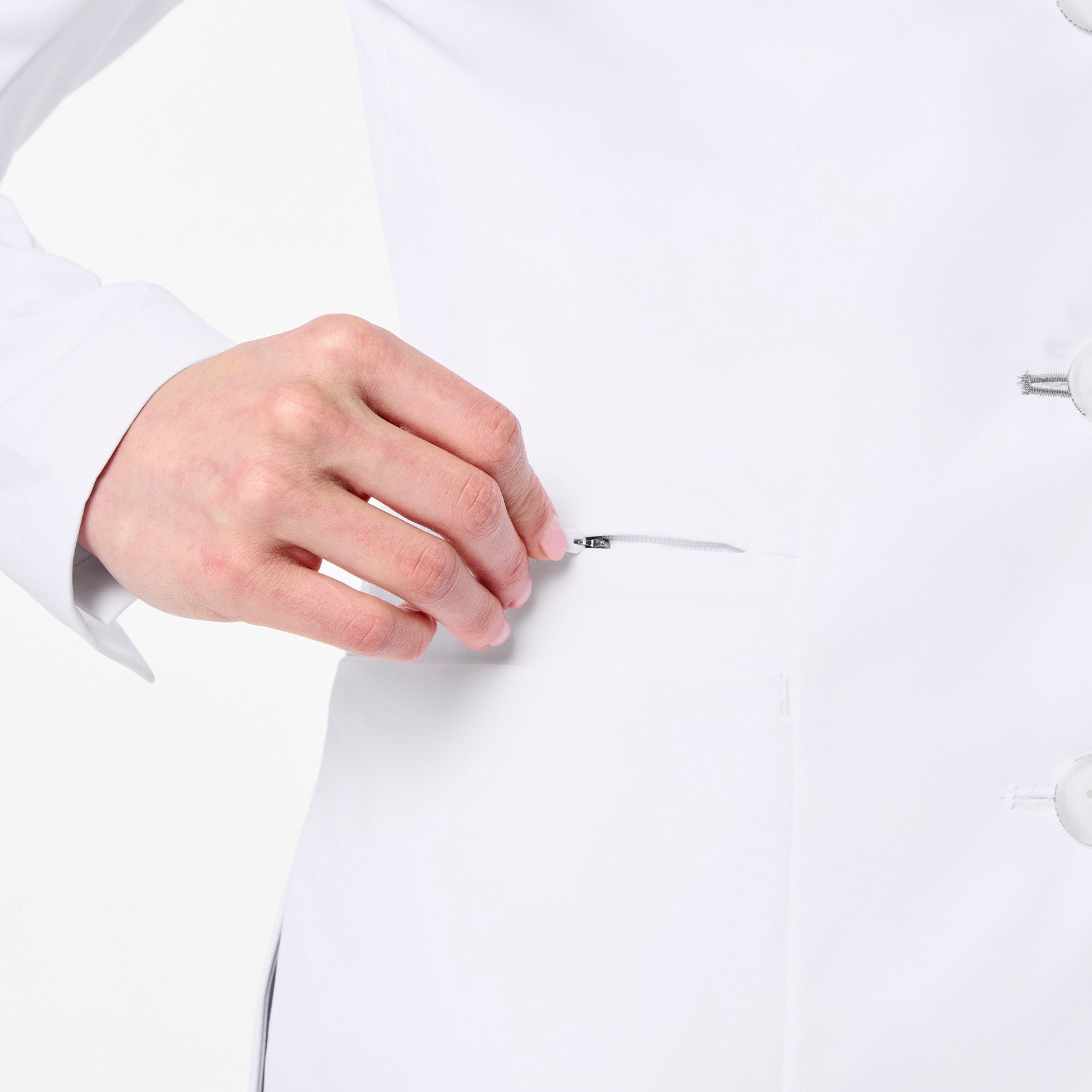 Bellevue Long Slim Lab Coat - White