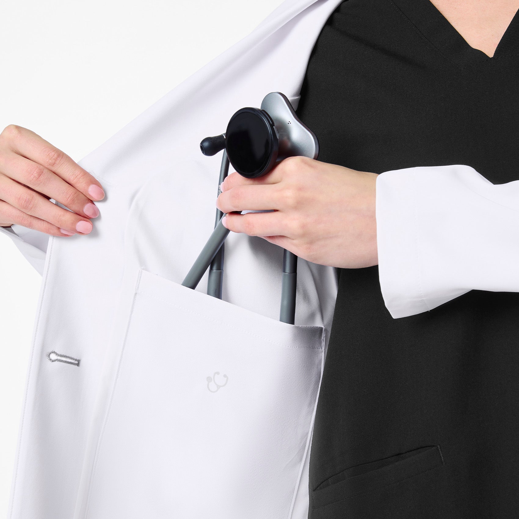 Bellevue Short Slim Lab Coat - White