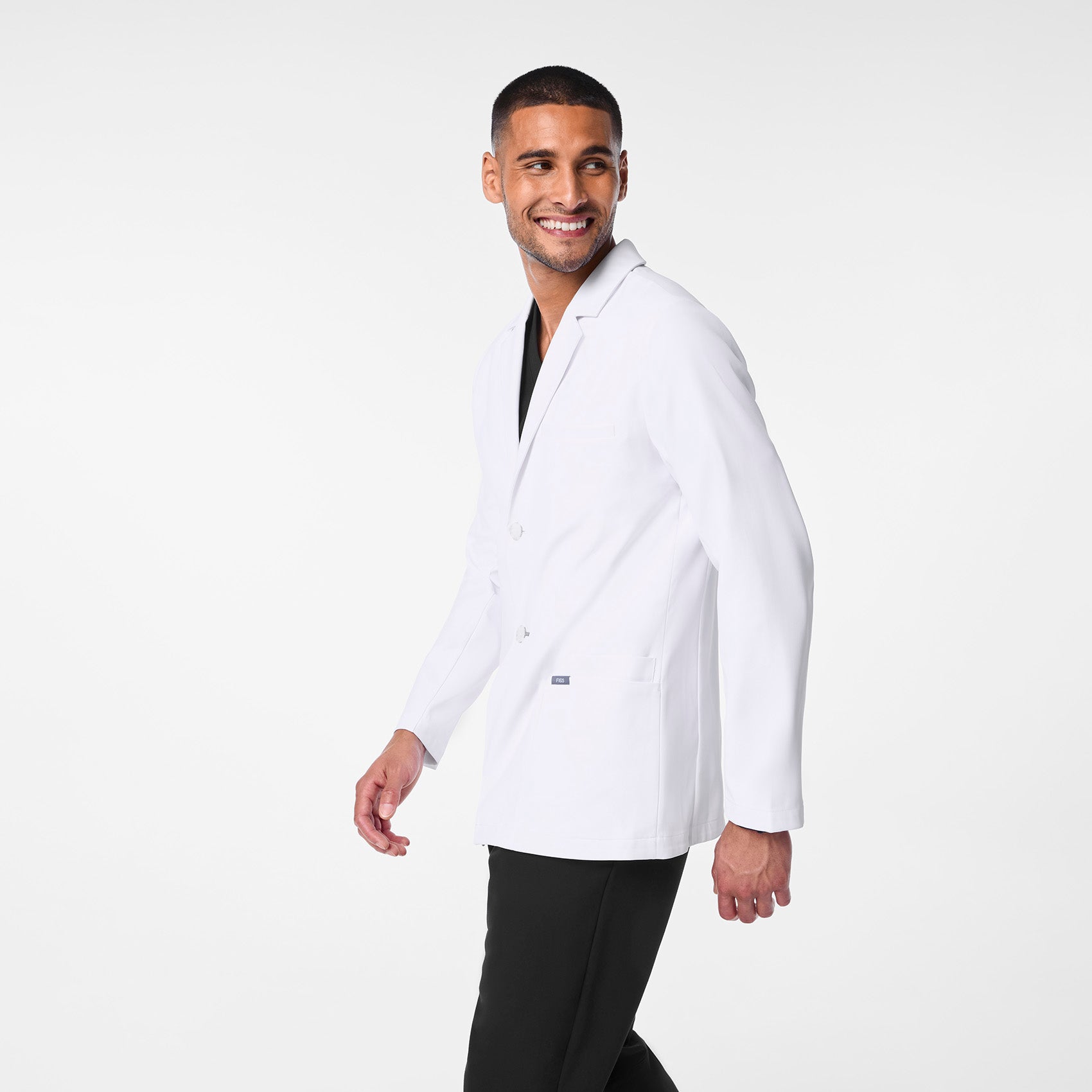 Harlem Short Slim Lab Coat - White