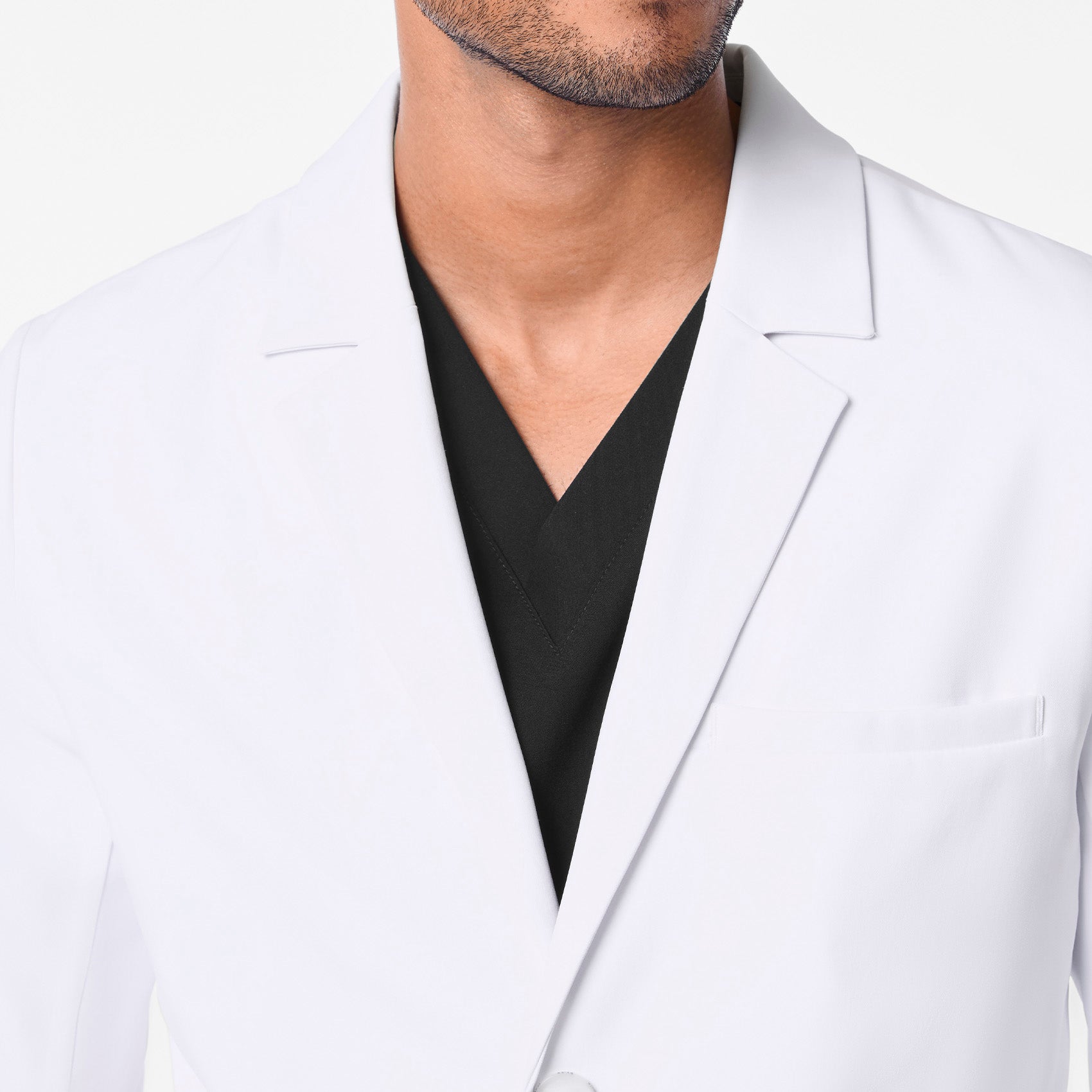 Harlem Short Slim Lab Coat - White