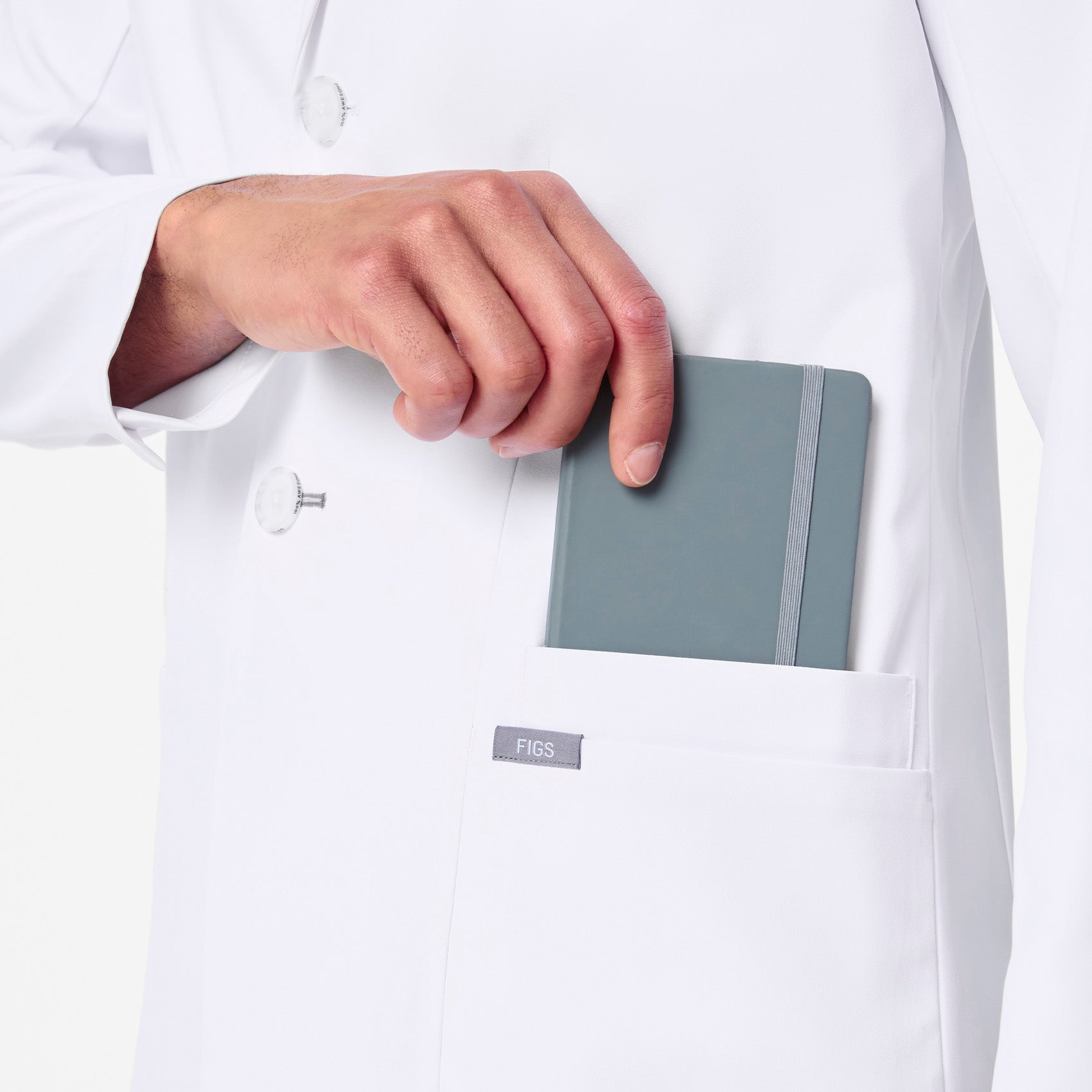 Harlem Short Slim Lab Coat - White