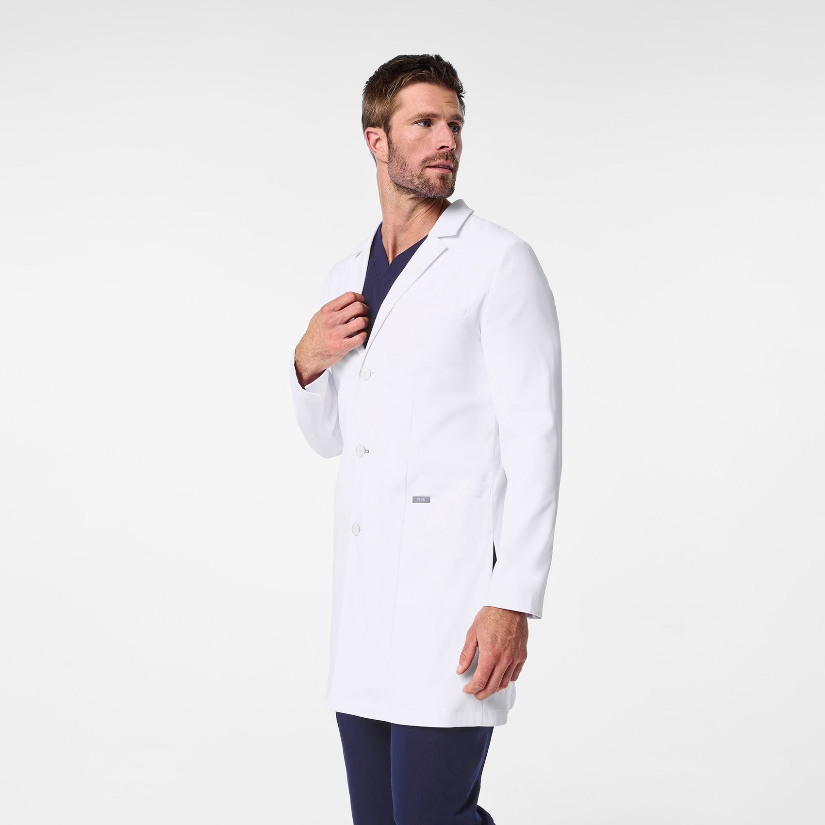 Harlem Long Slim Lab Coat - White