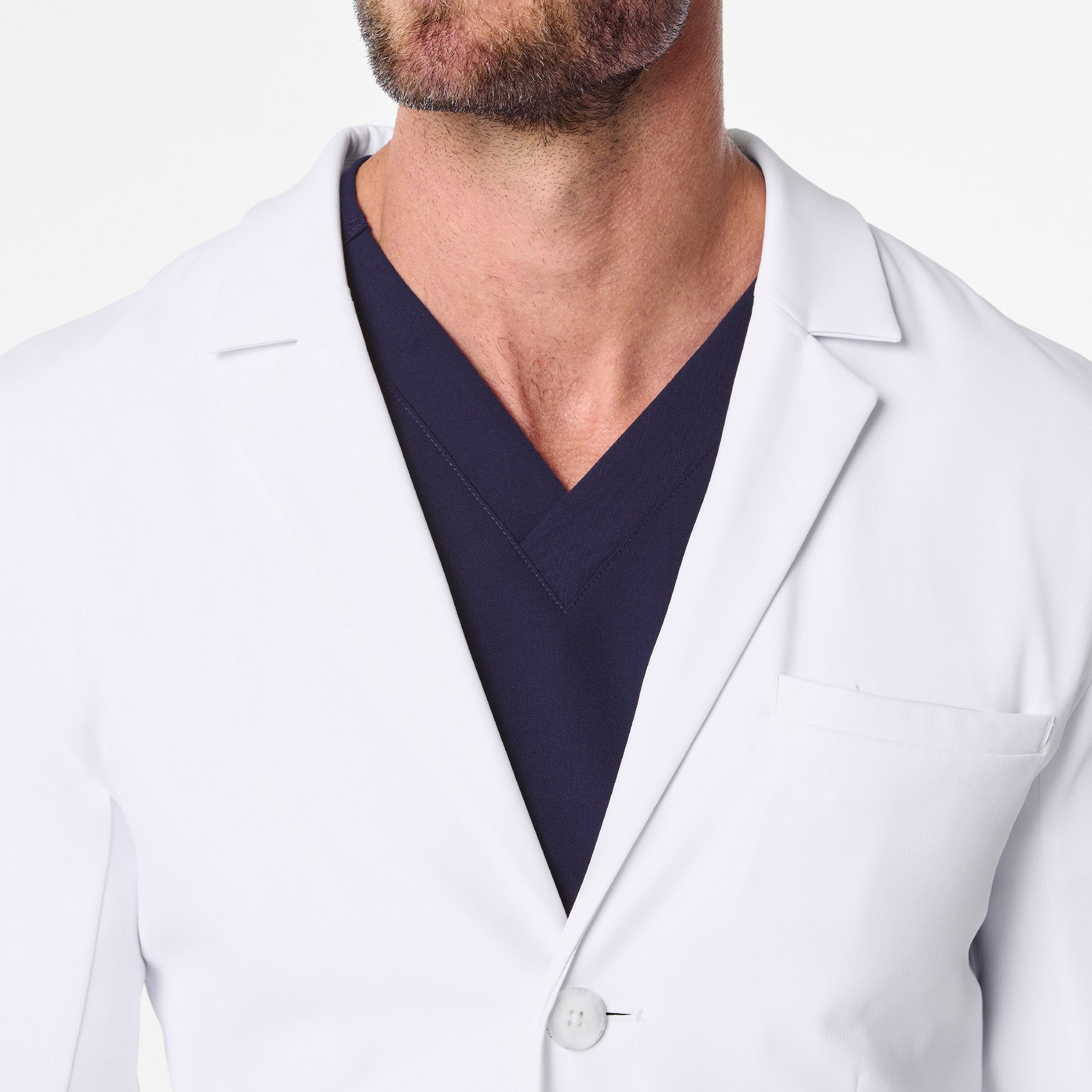 Harlem Long Slim Lab Coat - White