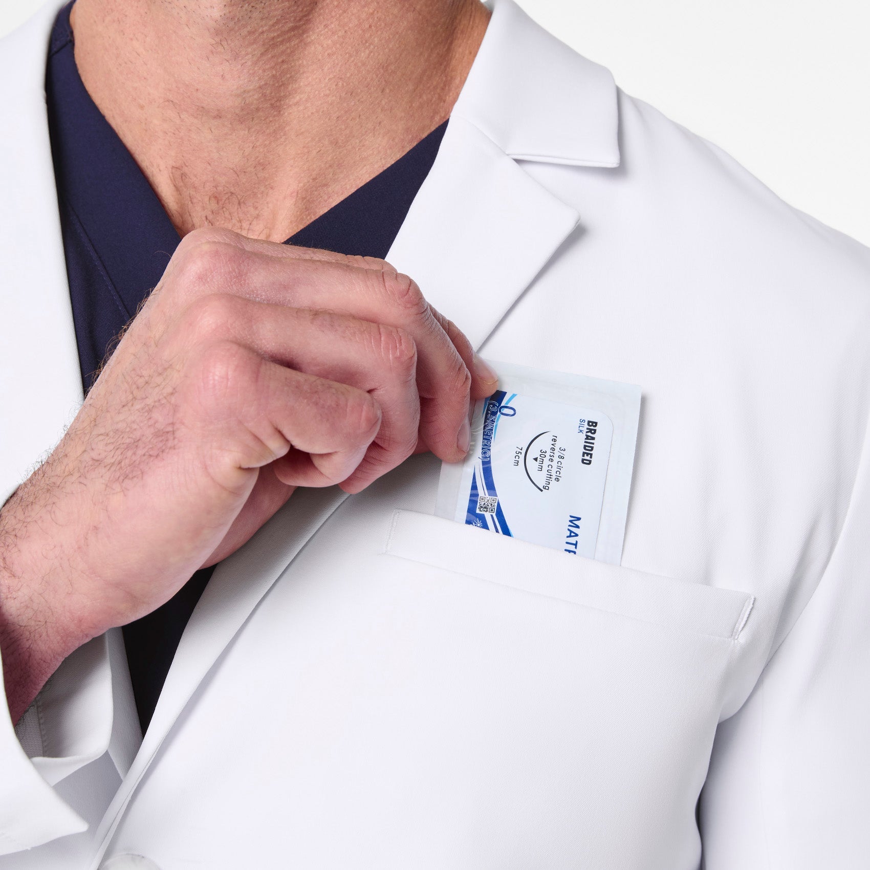Harlem Long Slim Lab Coat - White