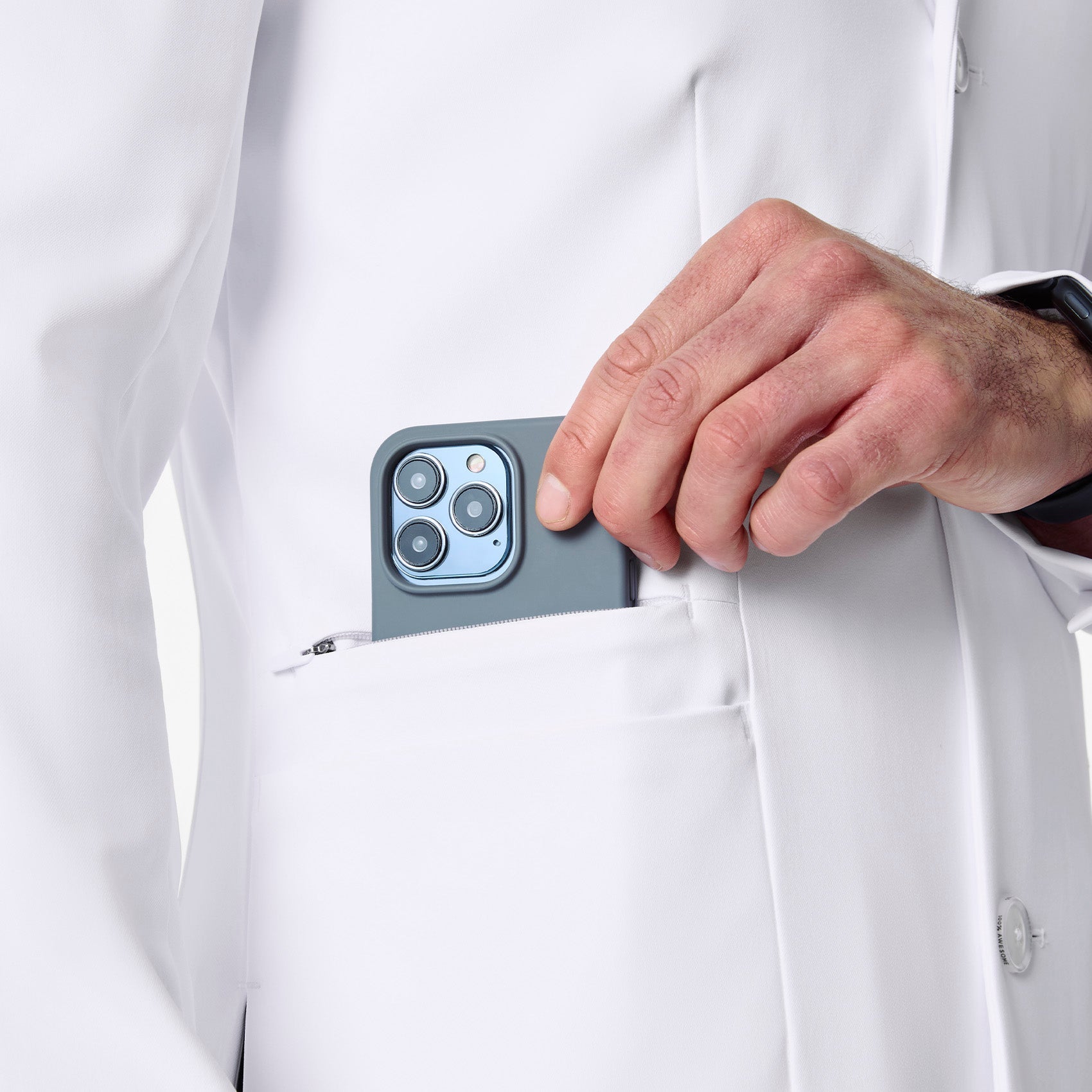 Harlem Long Slim Lab Coat - White