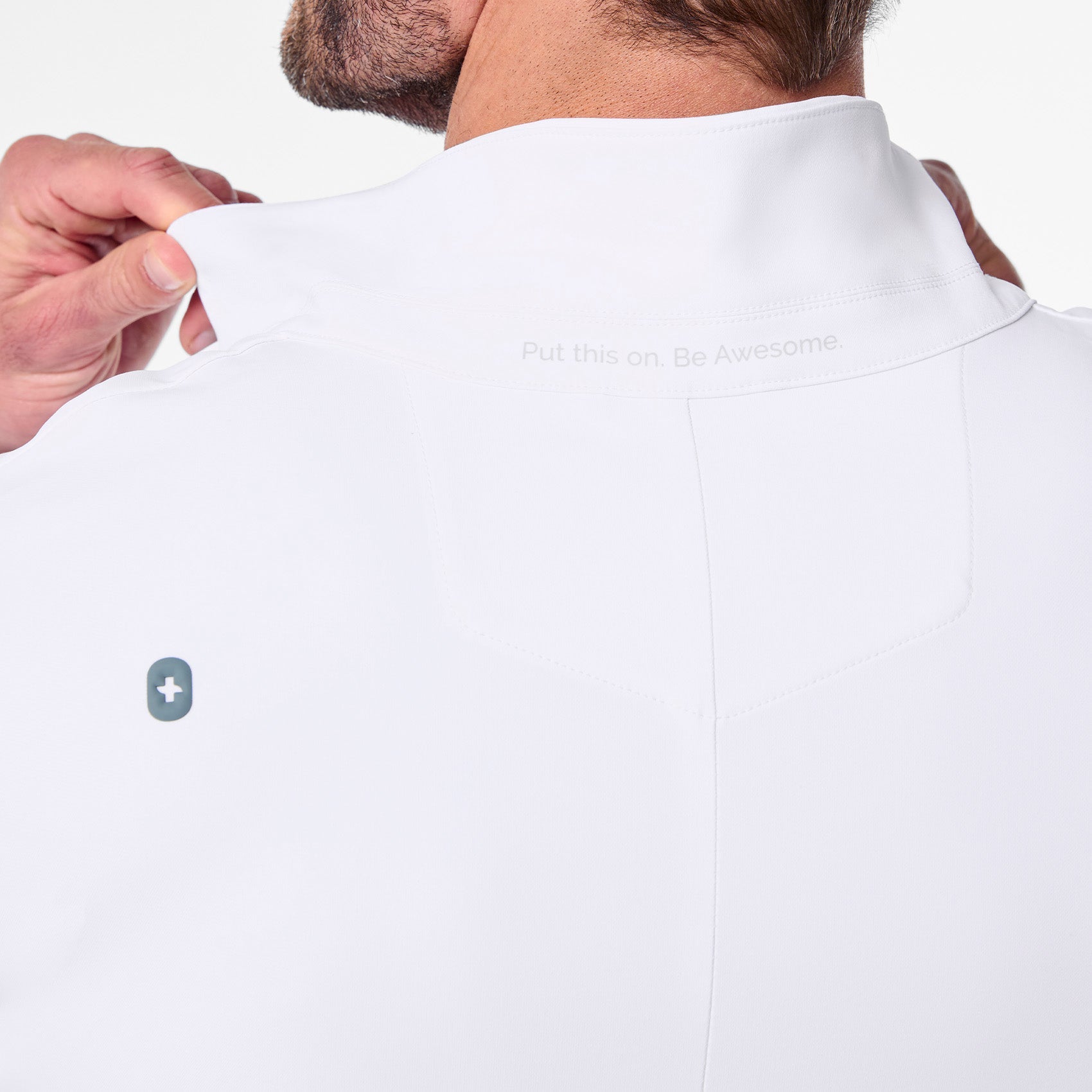Harlem Long Slim Lab Coat - White