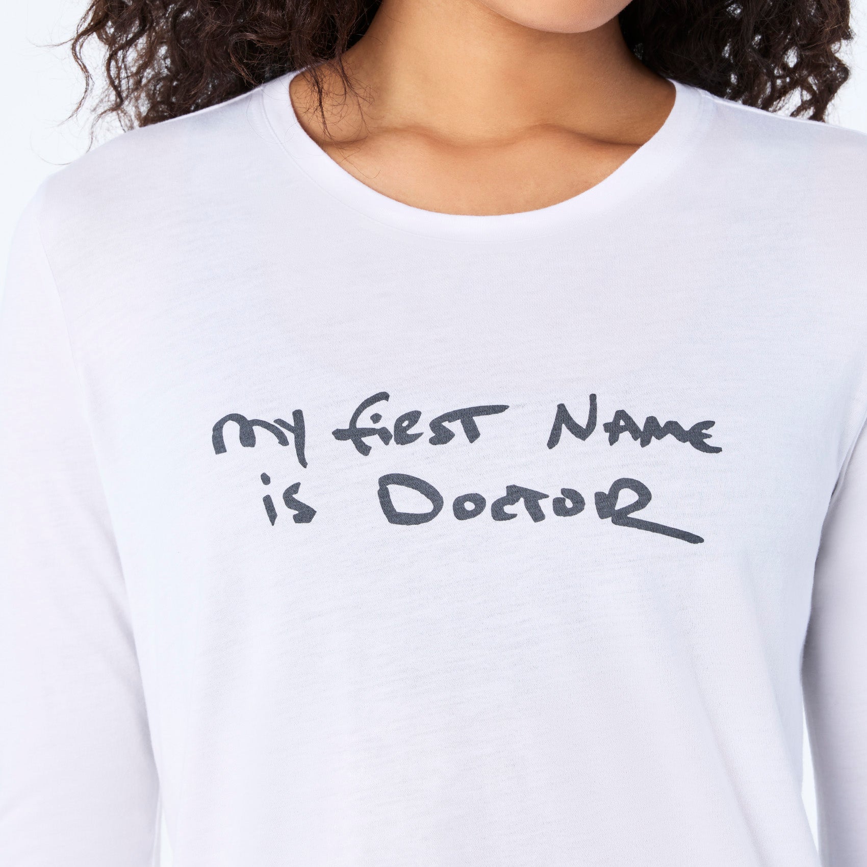 My First Name Is Doctor Long-Sleeve Underscrub - Optic White