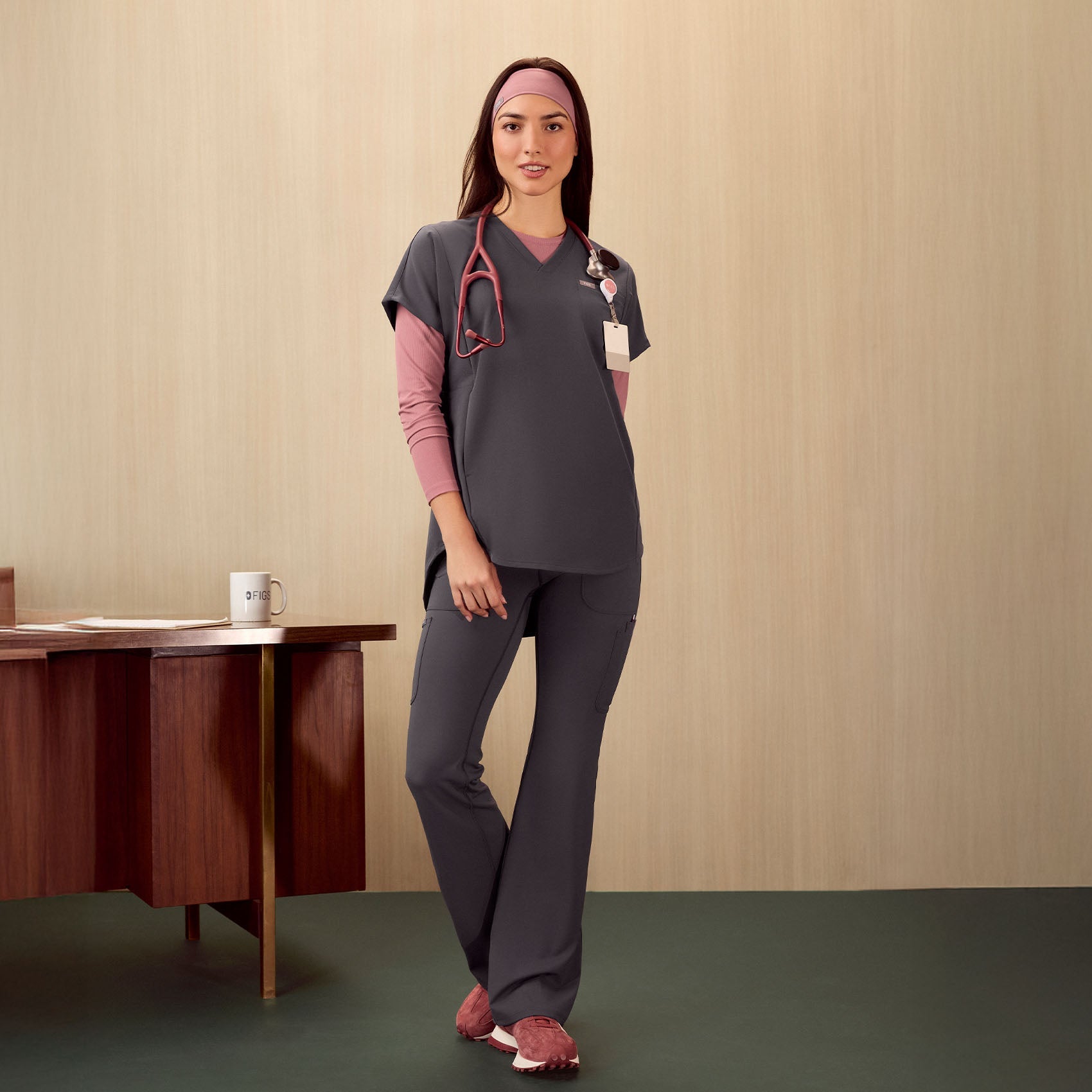 Ashland High-Rise Flare ScrubLegging™ - Charcoal