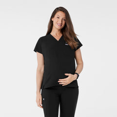 Catarina Maternity Scrub Top - Black