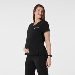 Catarina Maternity Scrub Top - Black