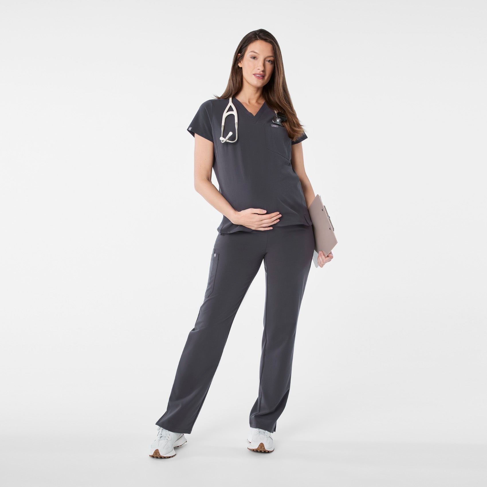 Kade Maternity Straight-Leg Scrub Pant - Charcoal
