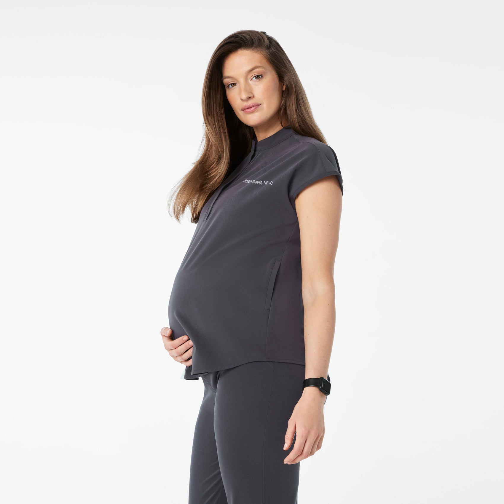  Rafaela Maternity Scrub Top - Charcoal