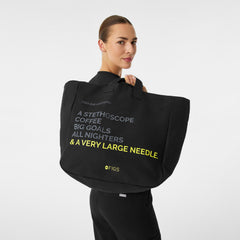 A Very Large Needle Detachable Strap Tote - Black