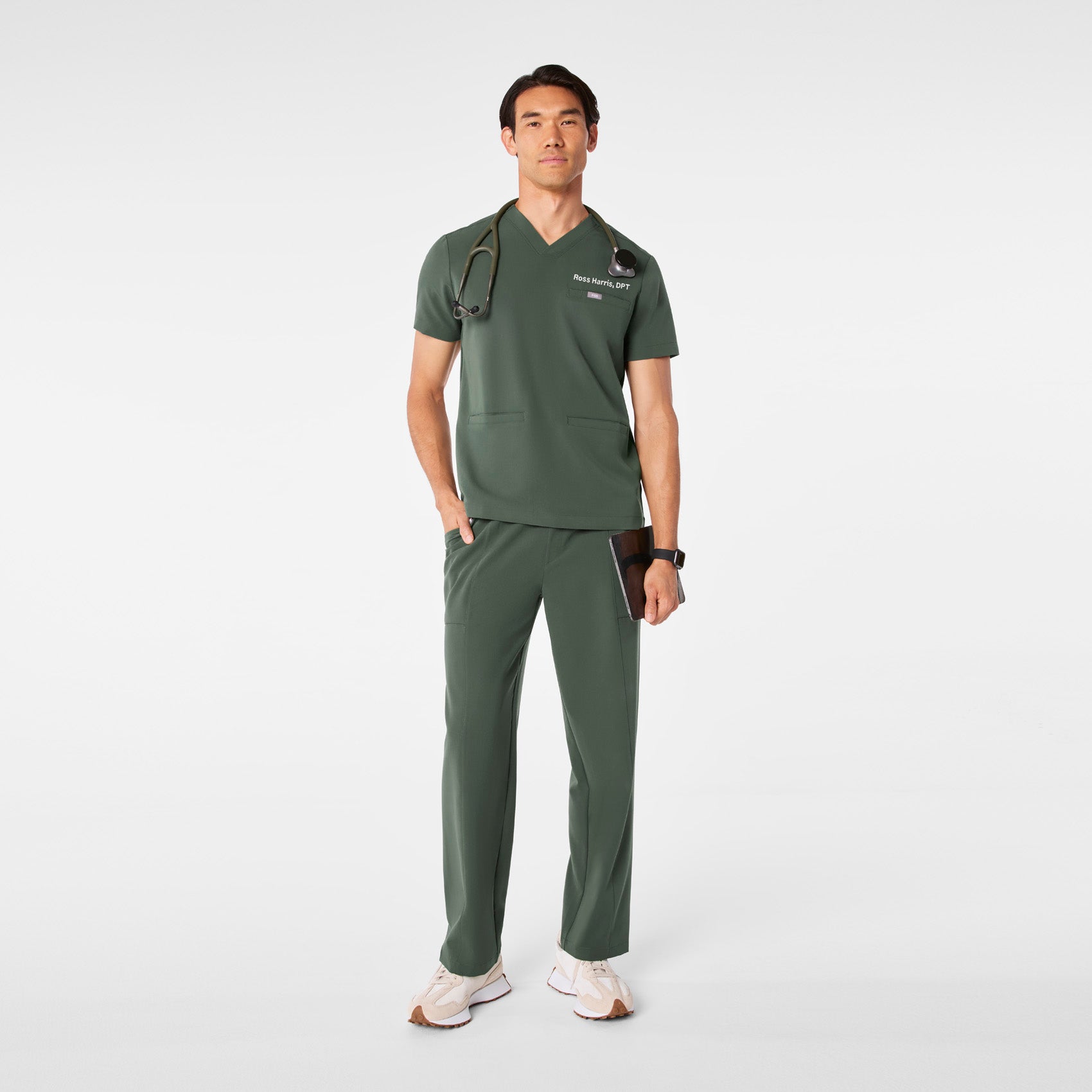 Abbott V-Neck Scrub Top  - Moss