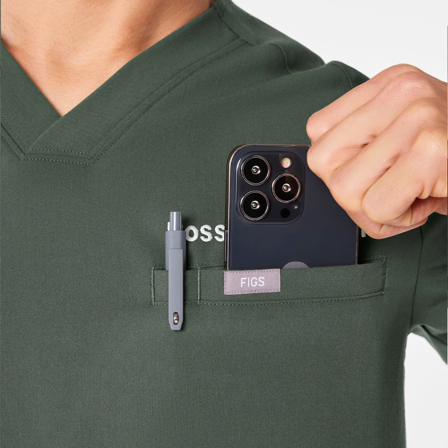 Abbott V-Neck Scrub Top  - Moss
