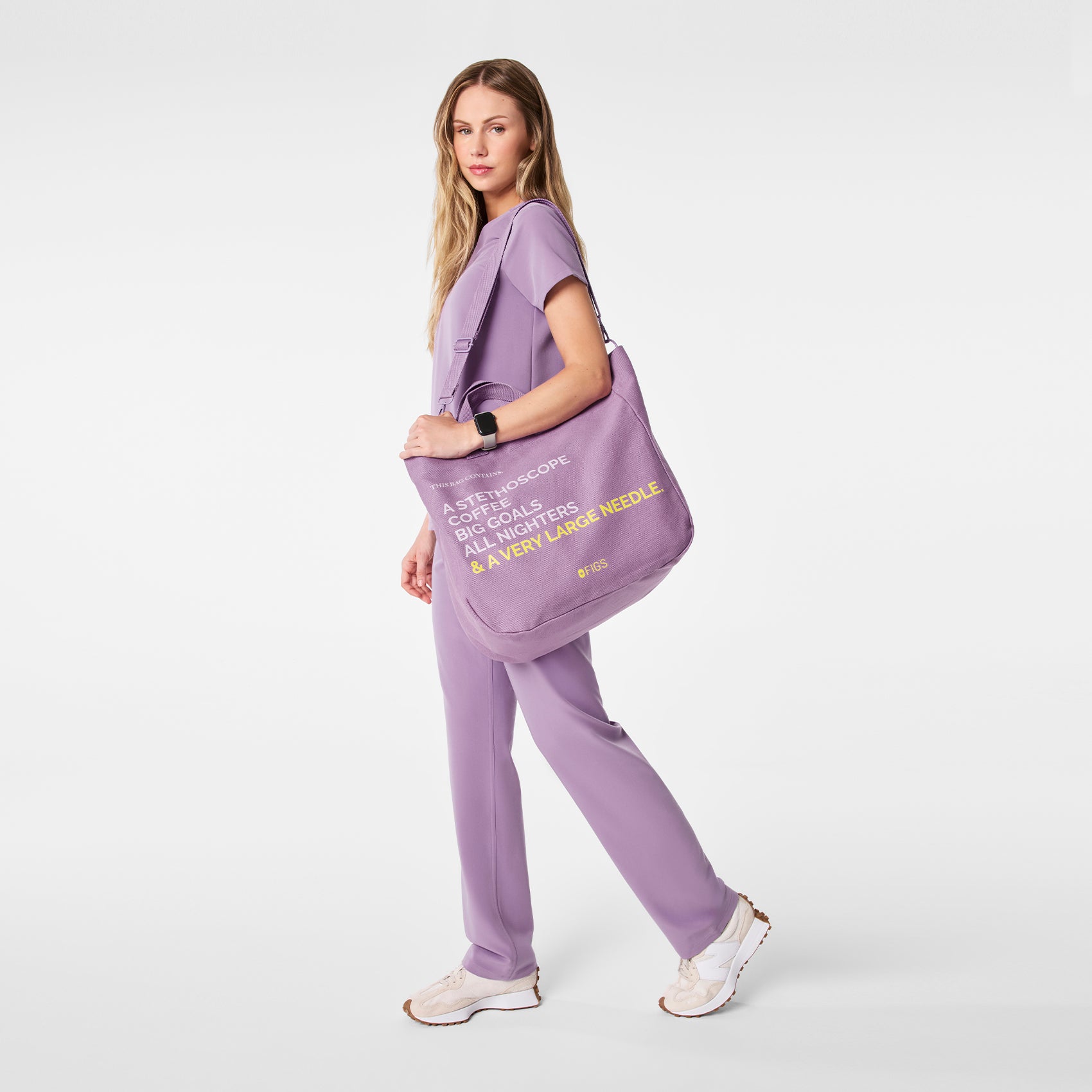 A Very Large Needle Detachable Strap Tote - Purple Haze