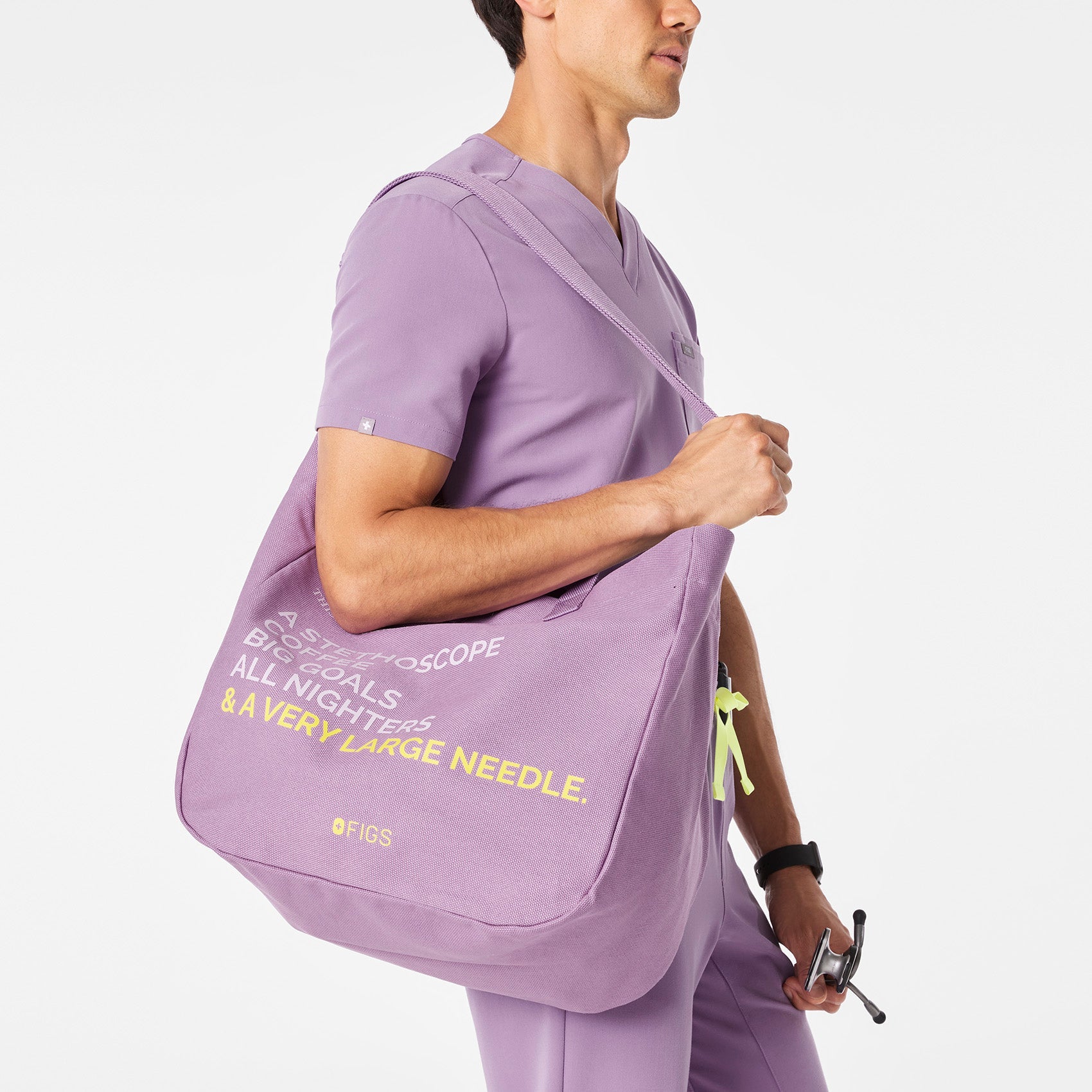 A Very Large Needle Detachable Strap Tote - Purple Haze
