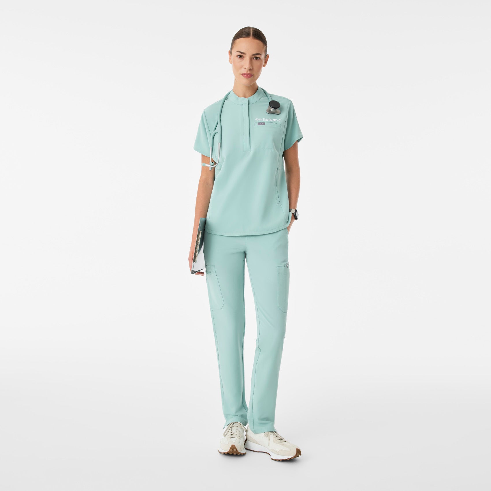 Montex Relaxed Scrub Top - Seaglass