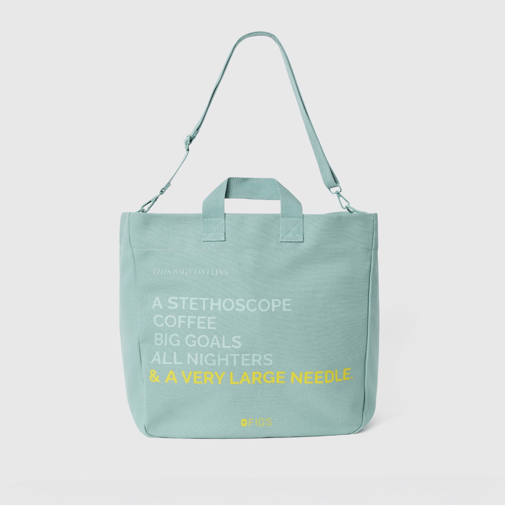 A Very Large Needle Detachable Strap Tote - Seaglass