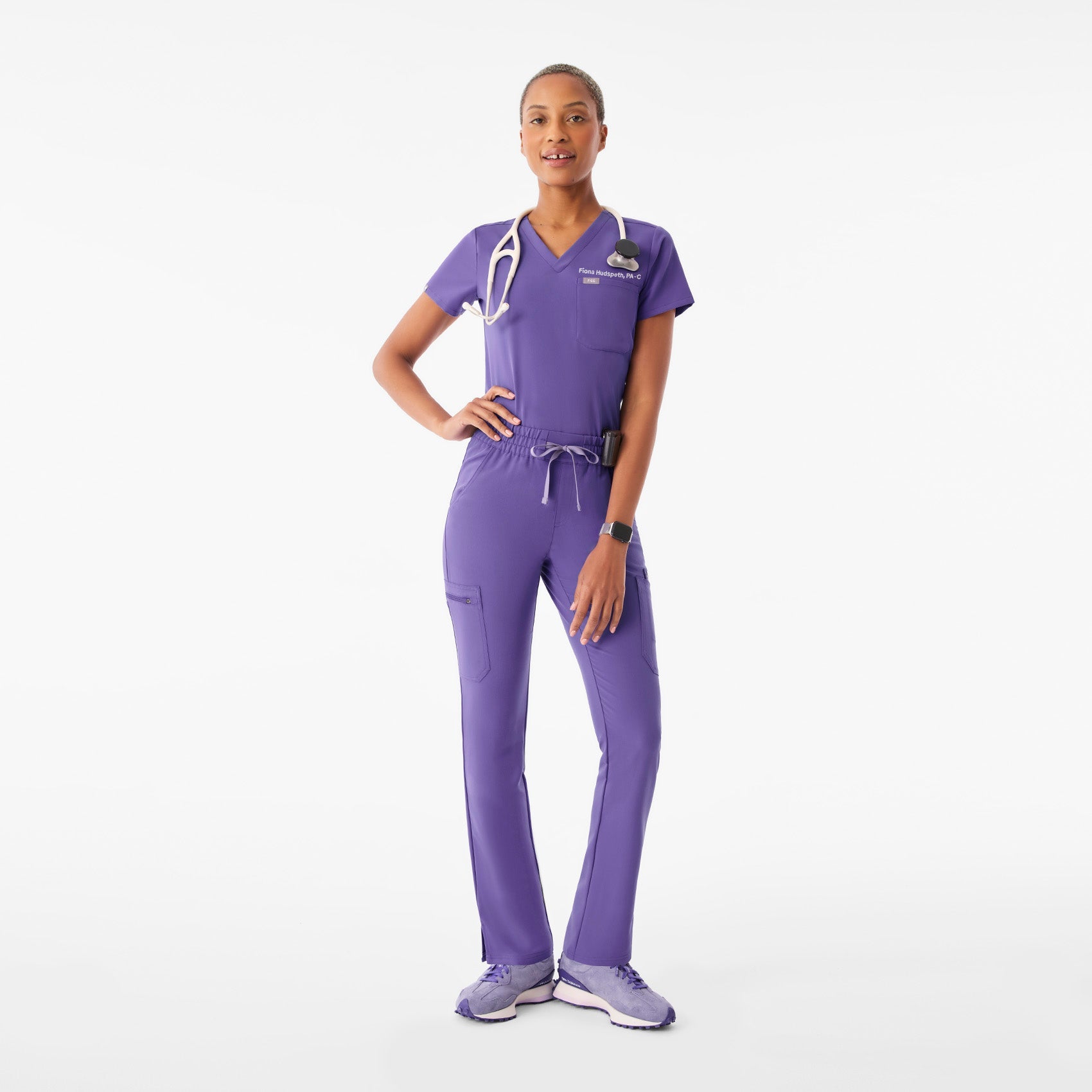 Dowa High-Rise Straight-Leg Scrub Pant - Amethyst