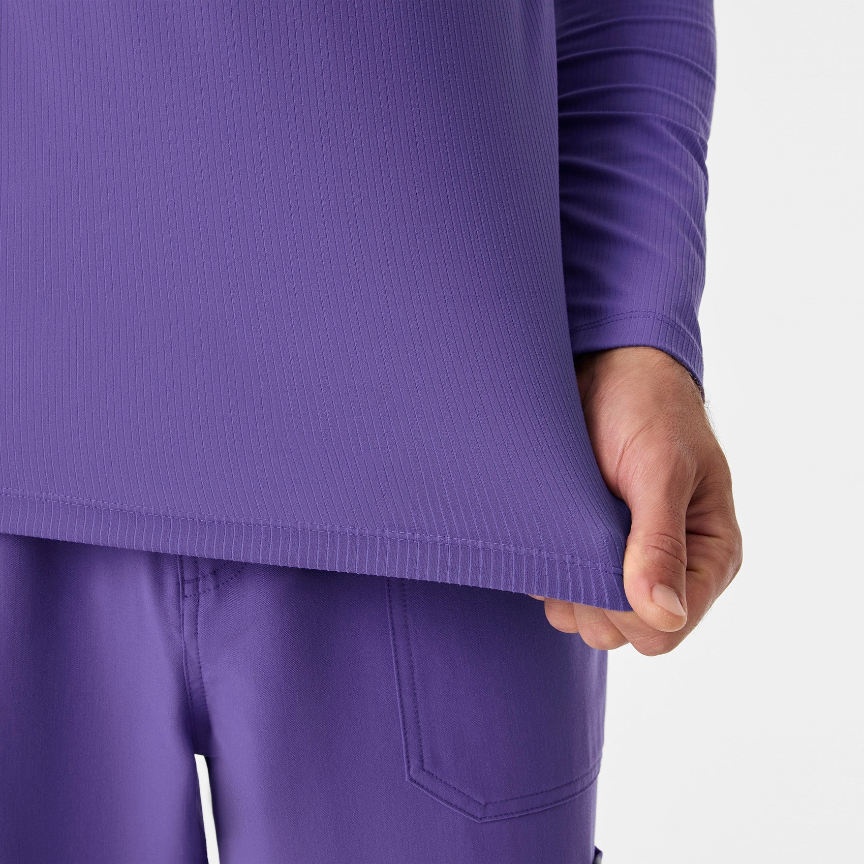 Thomas Ribbed Long-Sleeve Underscrub - Amethyst