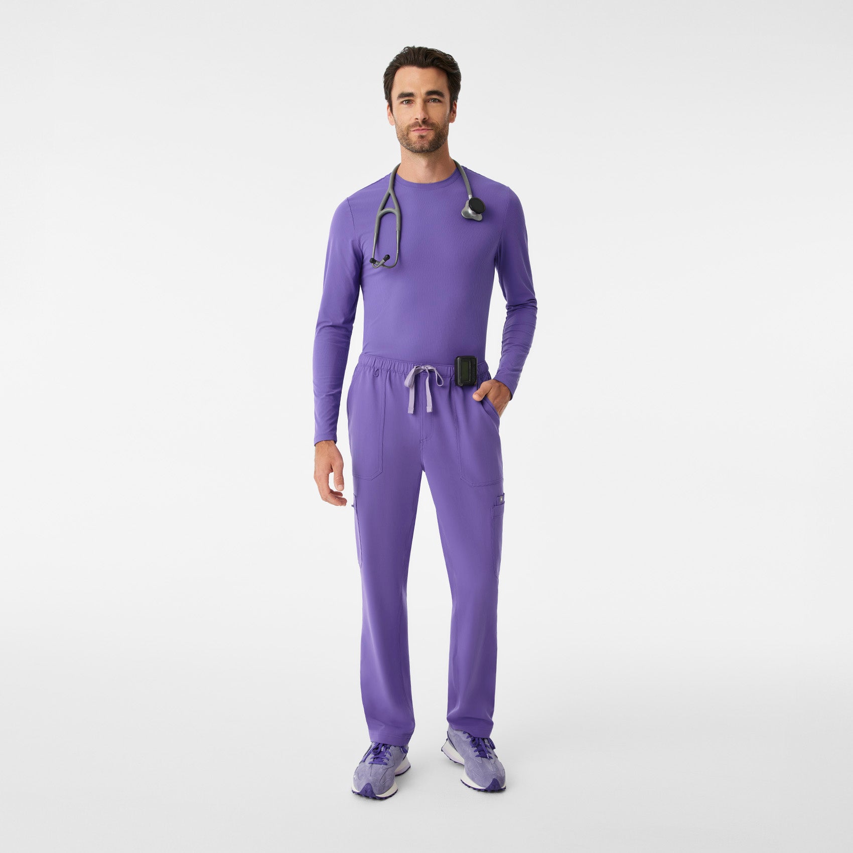 Thomas Ribbed Long-Sleeve Underscrub - Amethyst