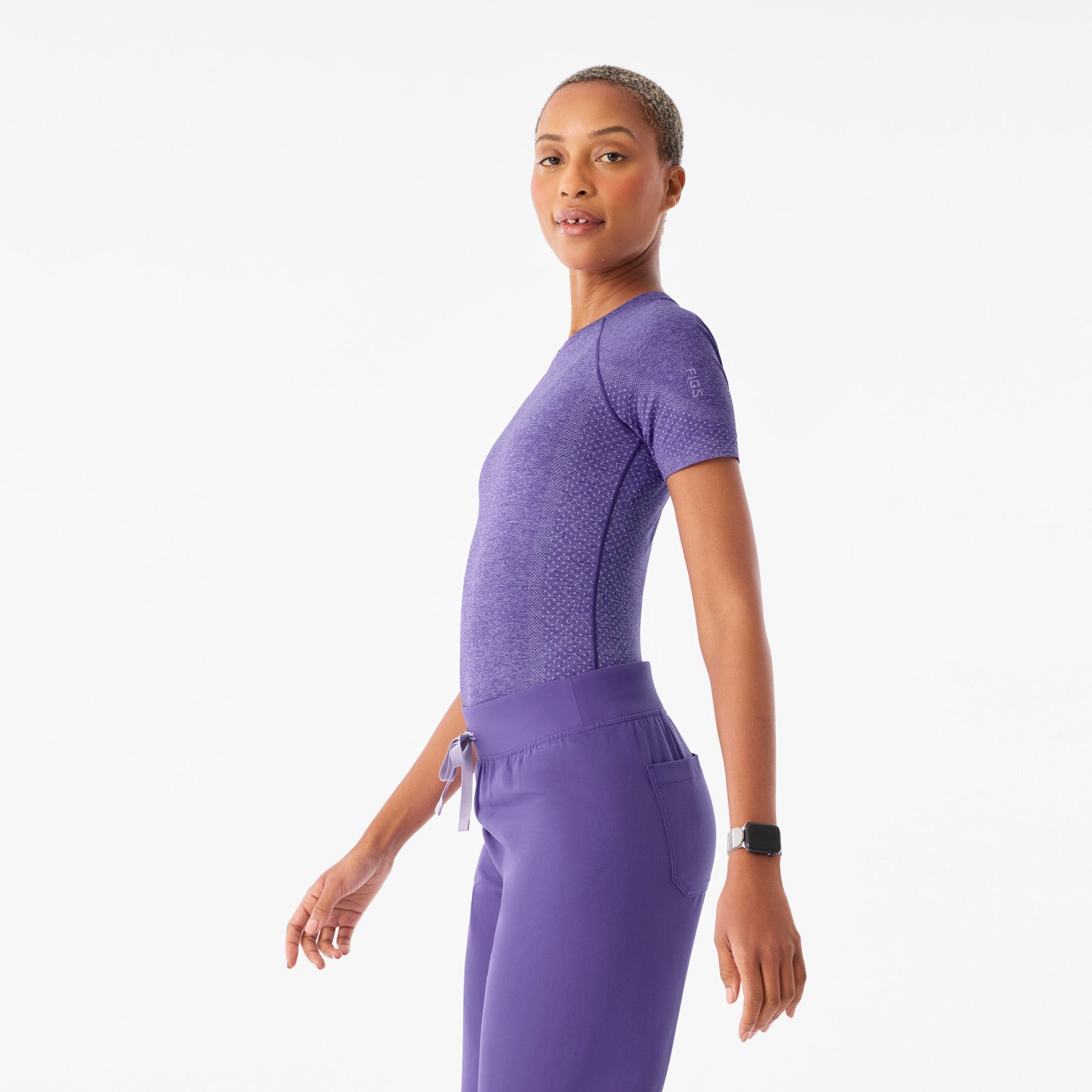 Salta Seamless Short-Sleeve Underscrub - Amethyst