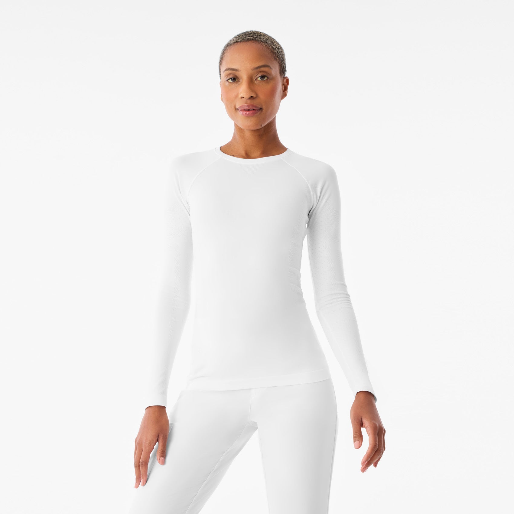Salta Seamless Long-Sleeve Underscrub - Optic White