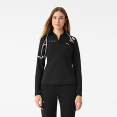 Bree Slim Long-Sleeve Scrub Top - Black